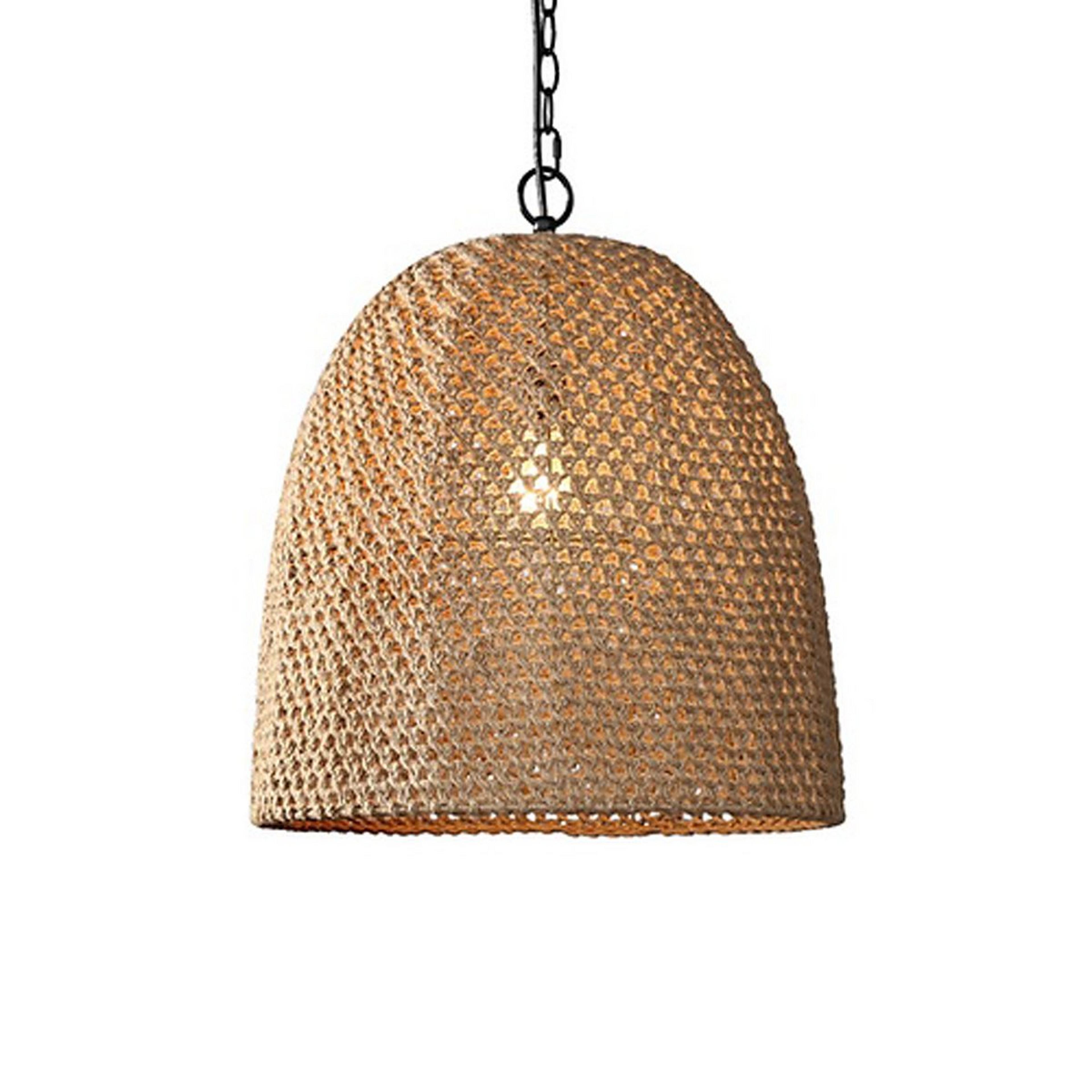A Valdez Woven Pendant with Black / Natural Rope color