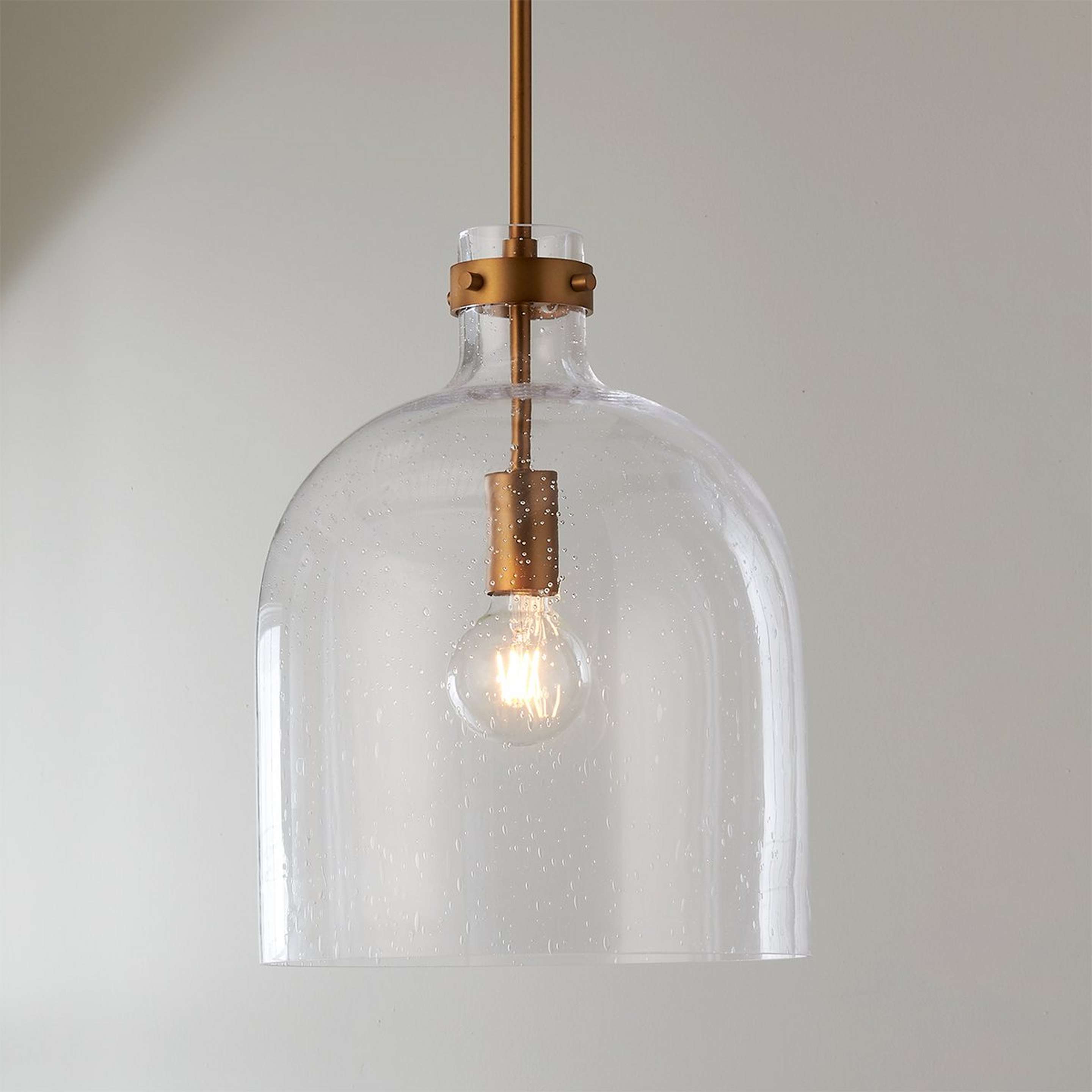 A Faelyn Pendant - Large with Brass / Seeded Glass color