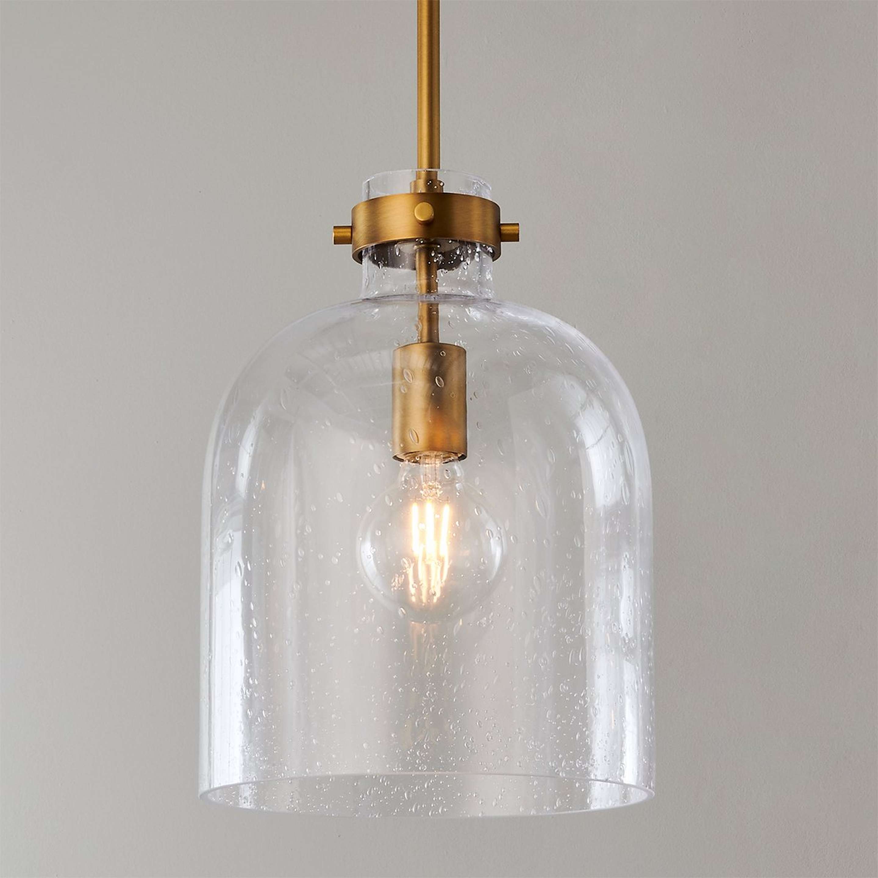 A Faelyn Pendant - Small with Brass / Seeded Glass color