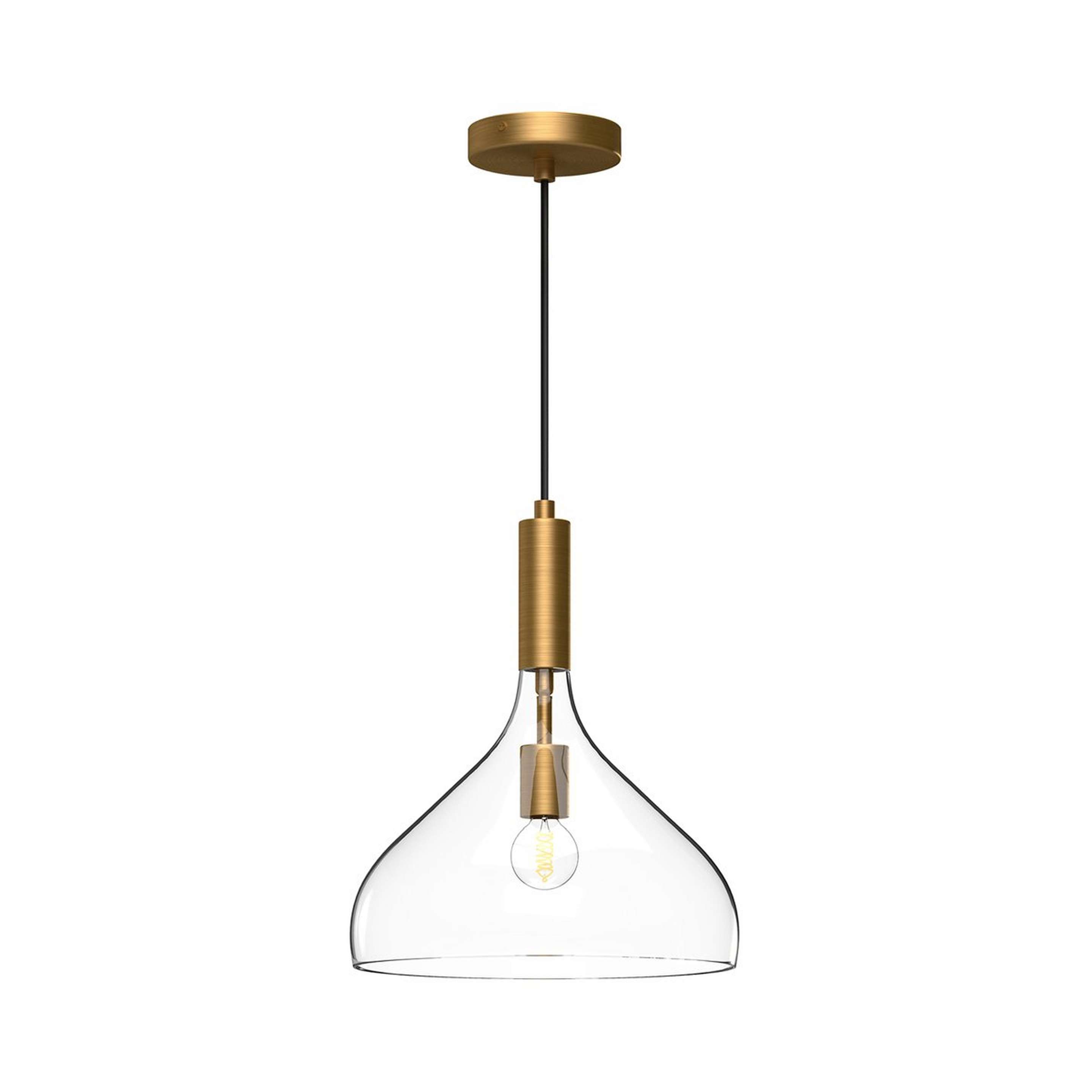 A Carigan Pendant - Clear with Aged Gold / Clear Glass color