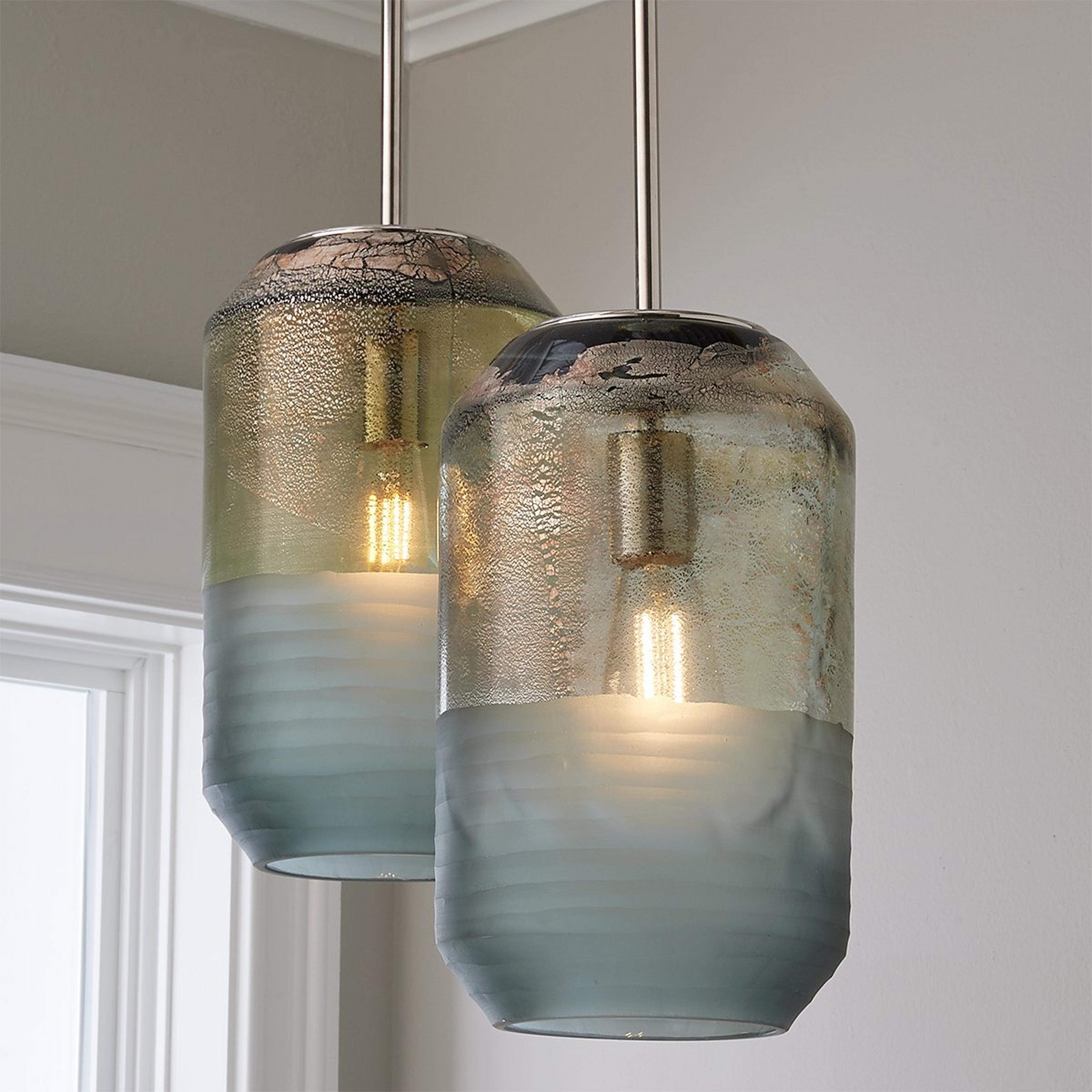 A Klondike Pendant with Polished Nickel / Multi / Gray / Champagne color