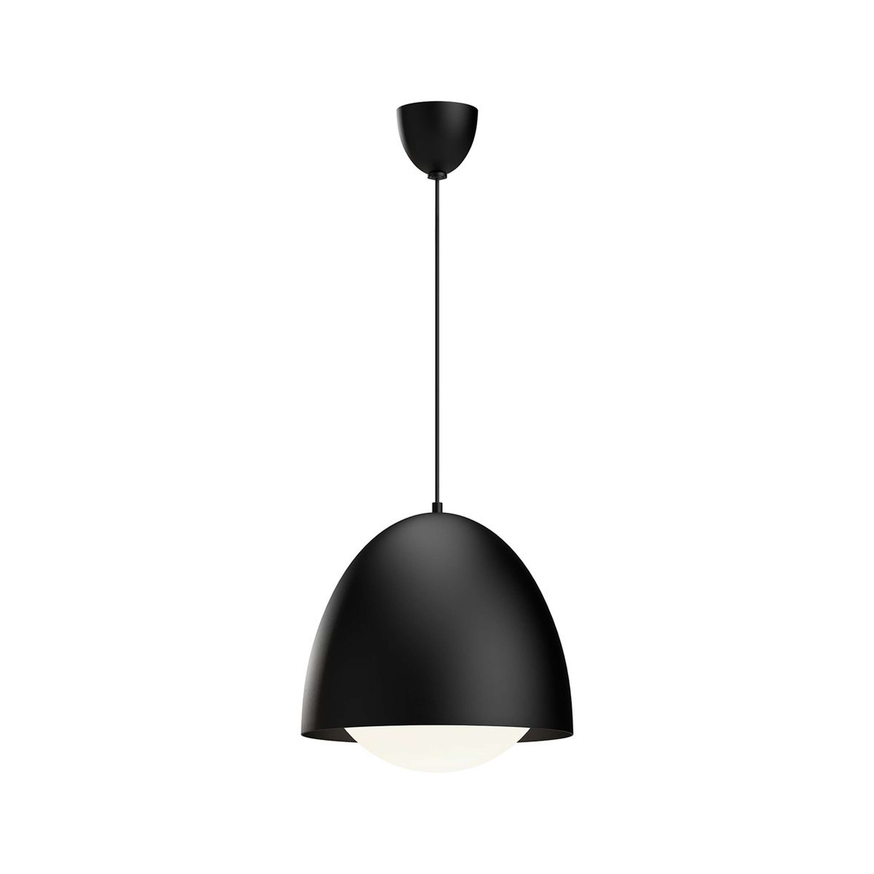 A Adelyn Pendant with Black / Matte Opal Glass color