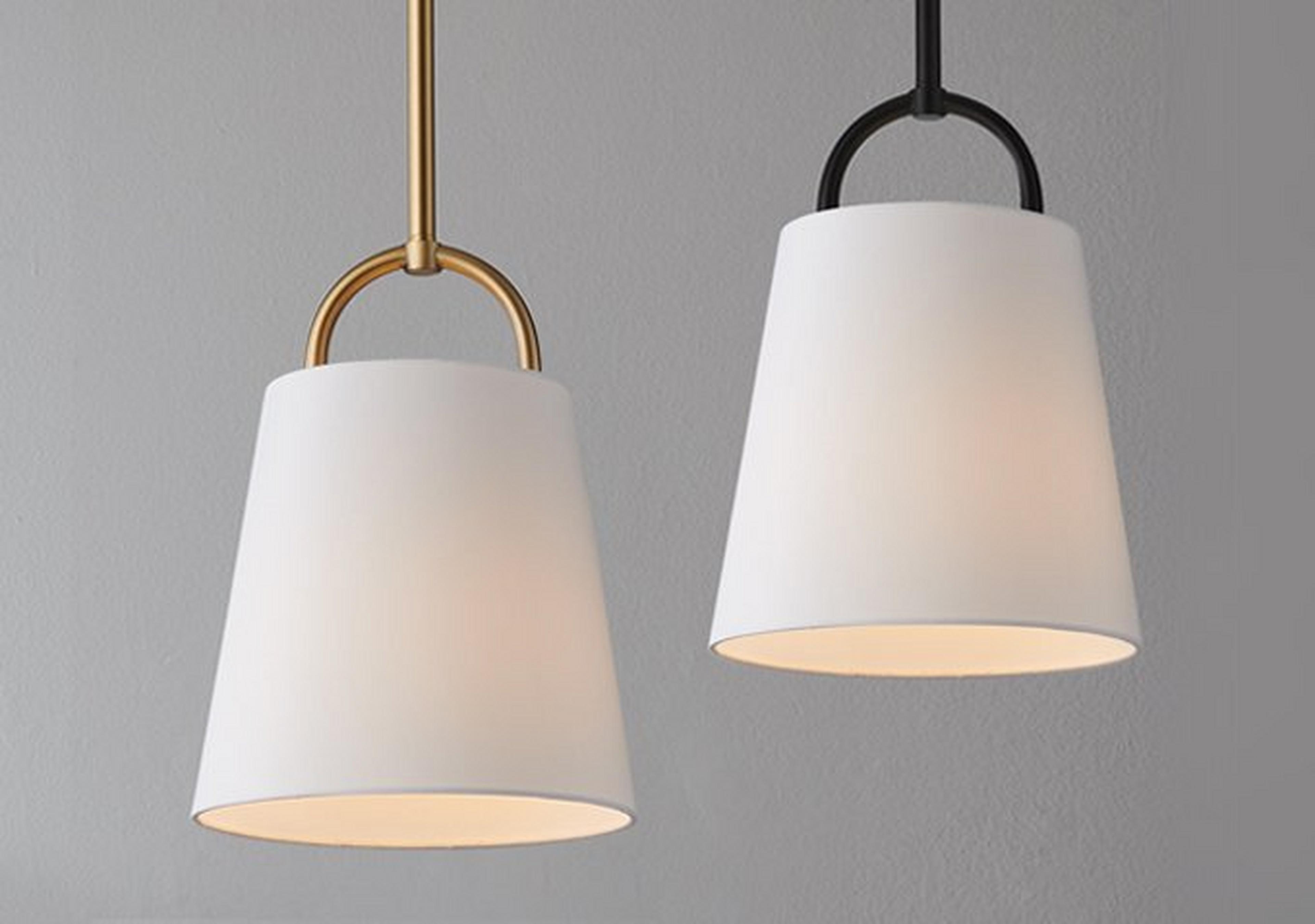 Small Aged Brass and Matte Black Westchase Pendants