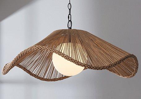 Rattan & Natural Fiber Pendants & Lanterns