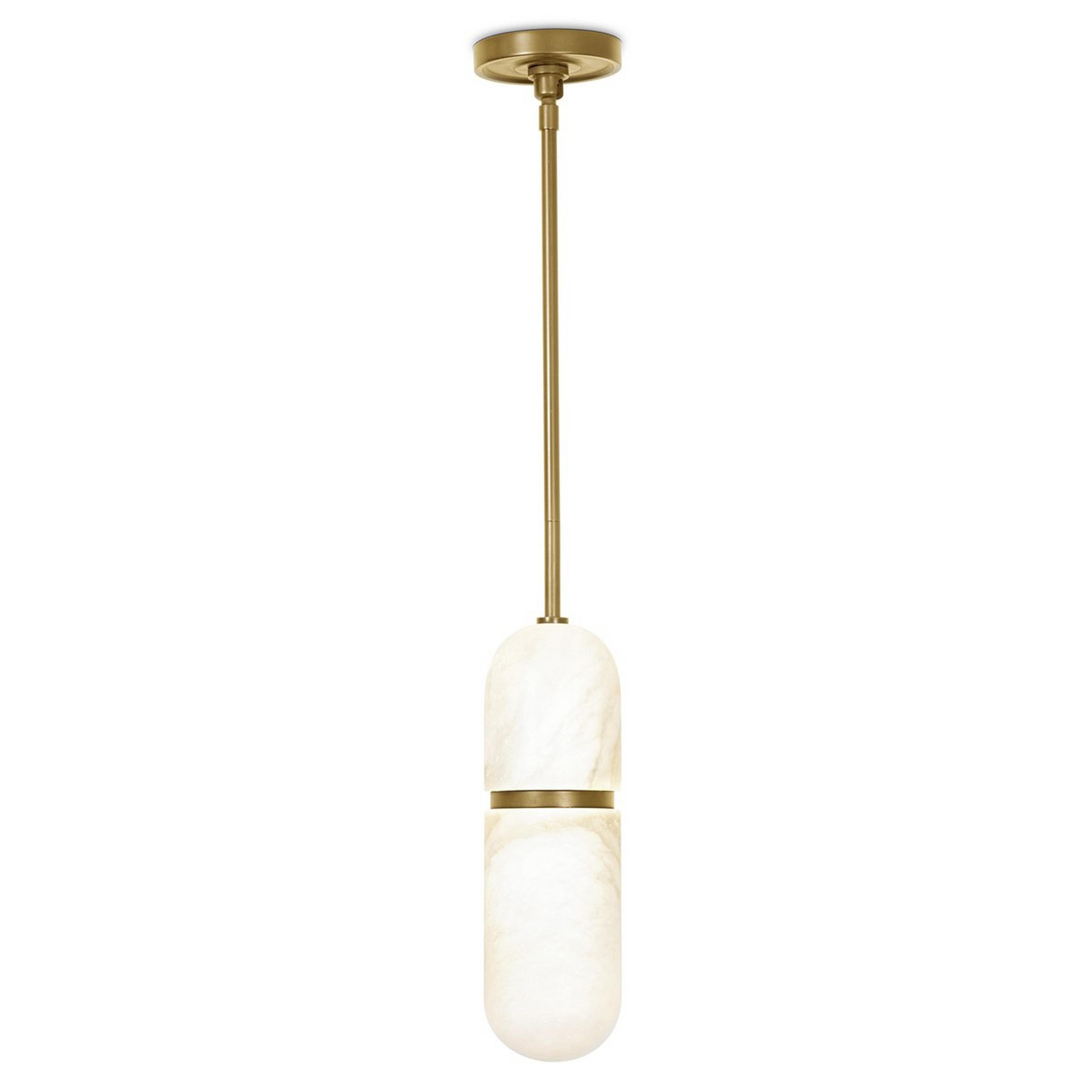 A Camoz Pendant with Natural Brass / Alabaster color