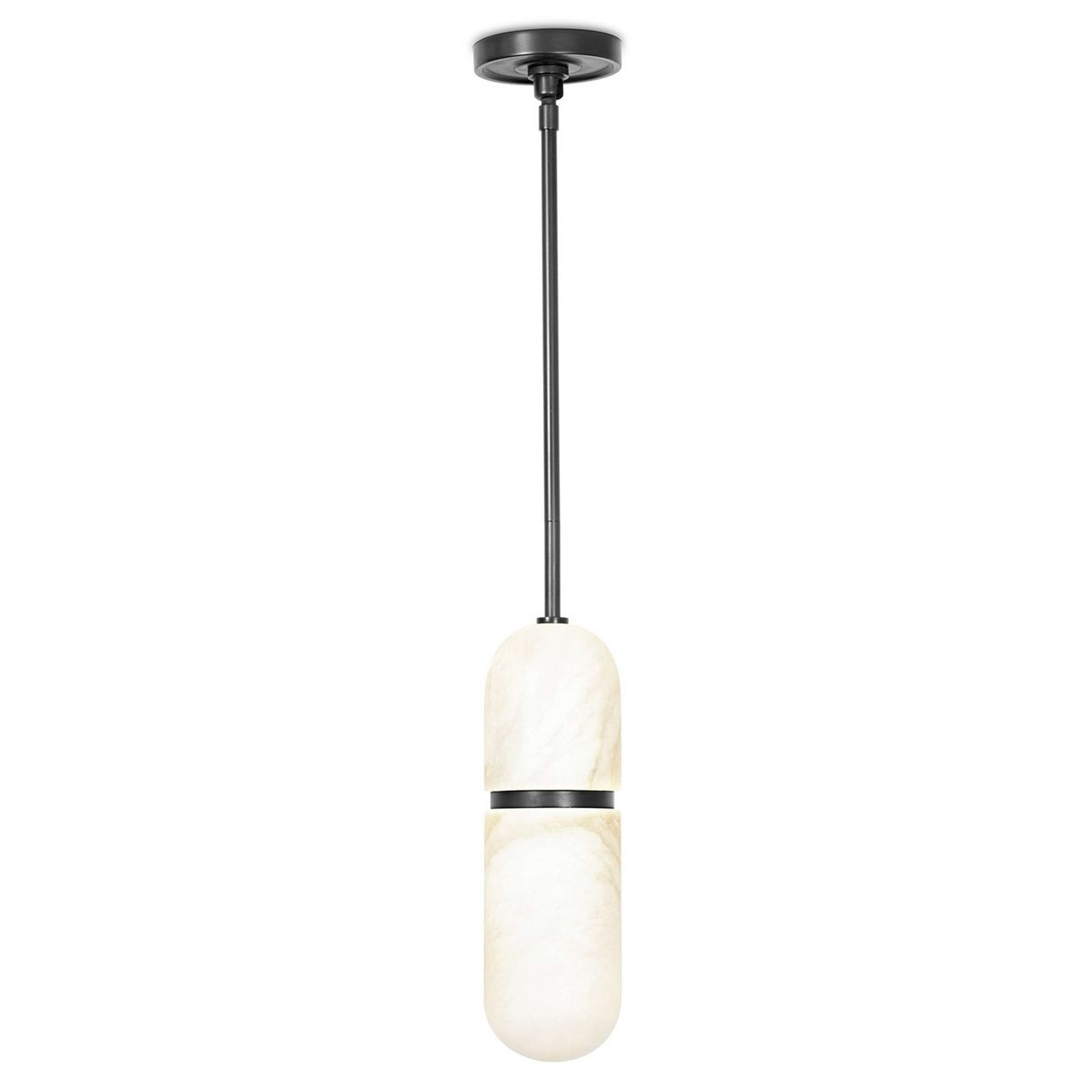 A Camoz Pendant with Oil Rubbed Bronze / Alabaster color