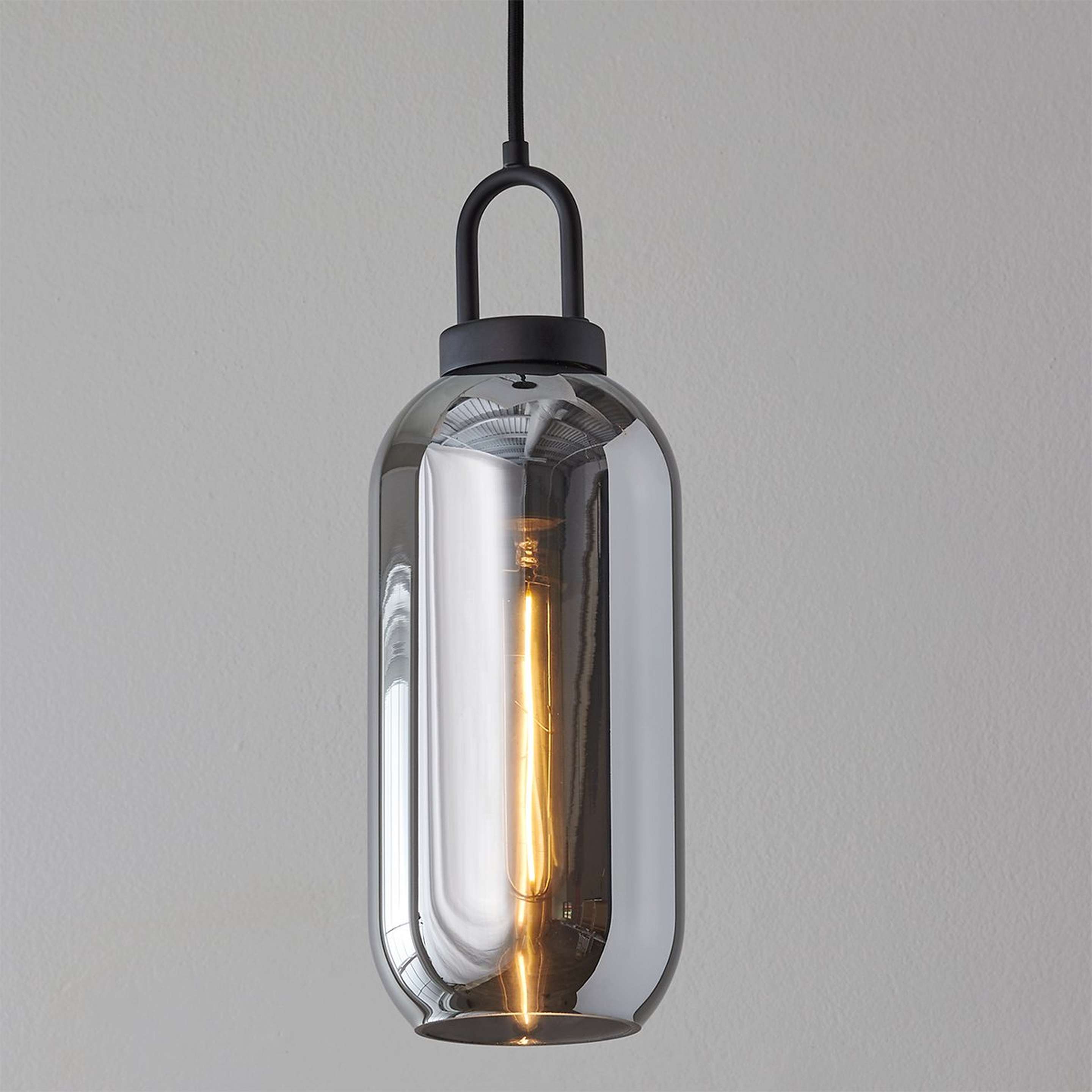 A Namily Pendant - Color Glass with Matte Black / Smoked Glass color