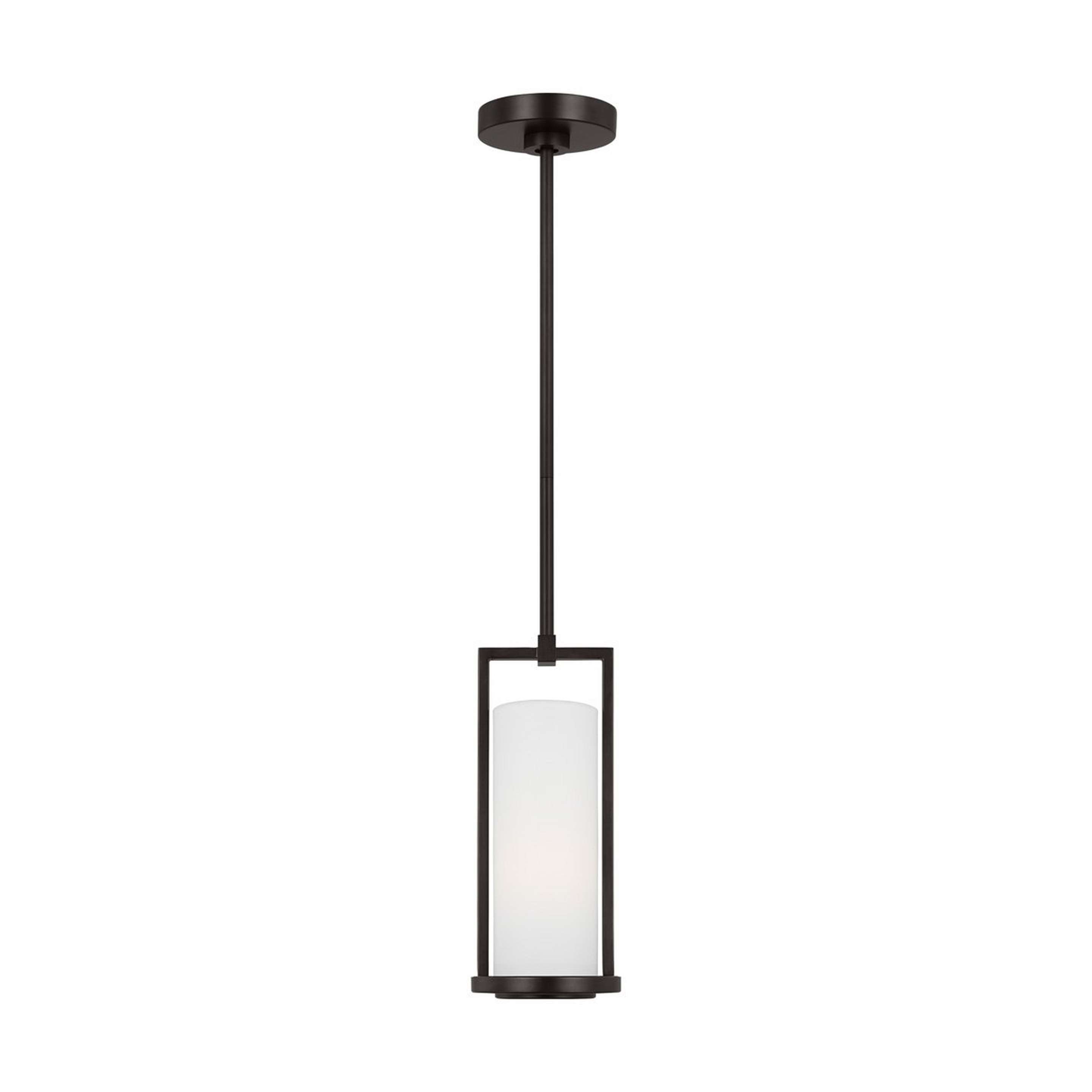 A Wyndhurst Pendant - Small with Aged Iron / White color