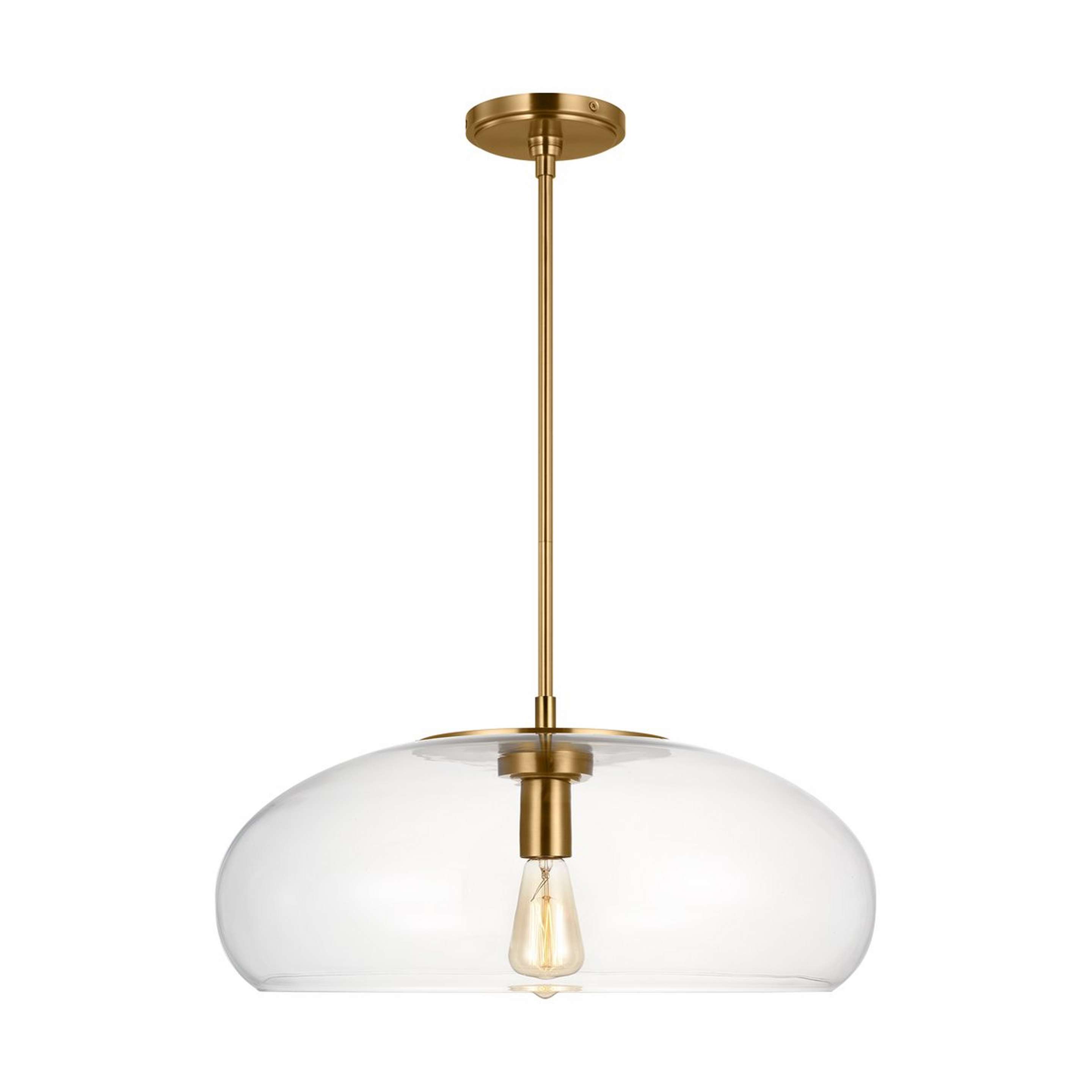 A Laia Pendant with Brushed Brass / Clear Glass color