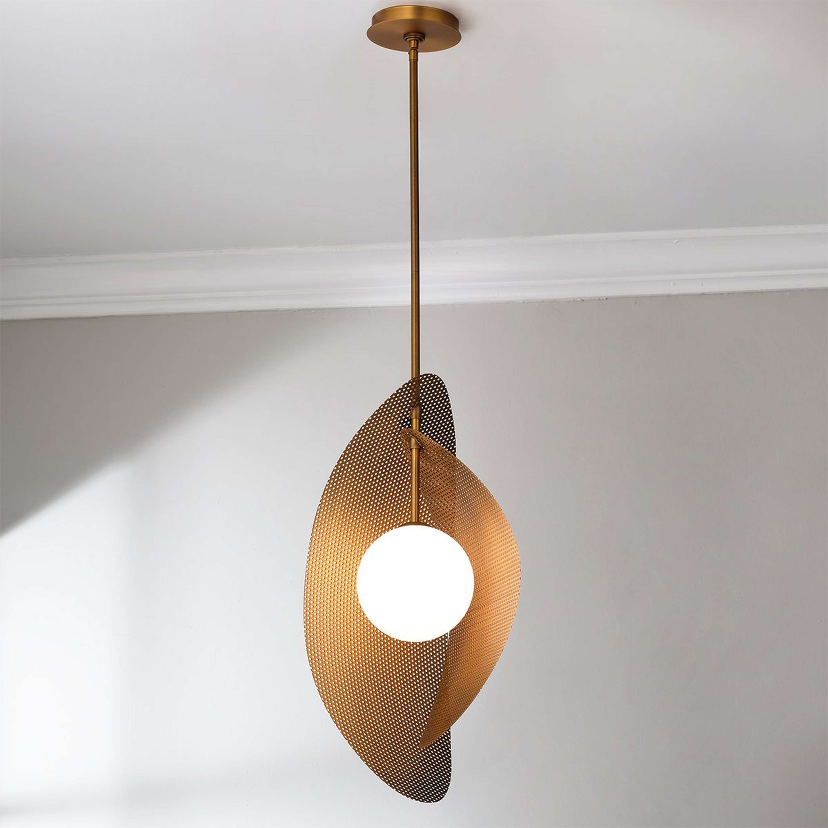 A Clairmore Pendant with Aged Brass / Frosted Glass color