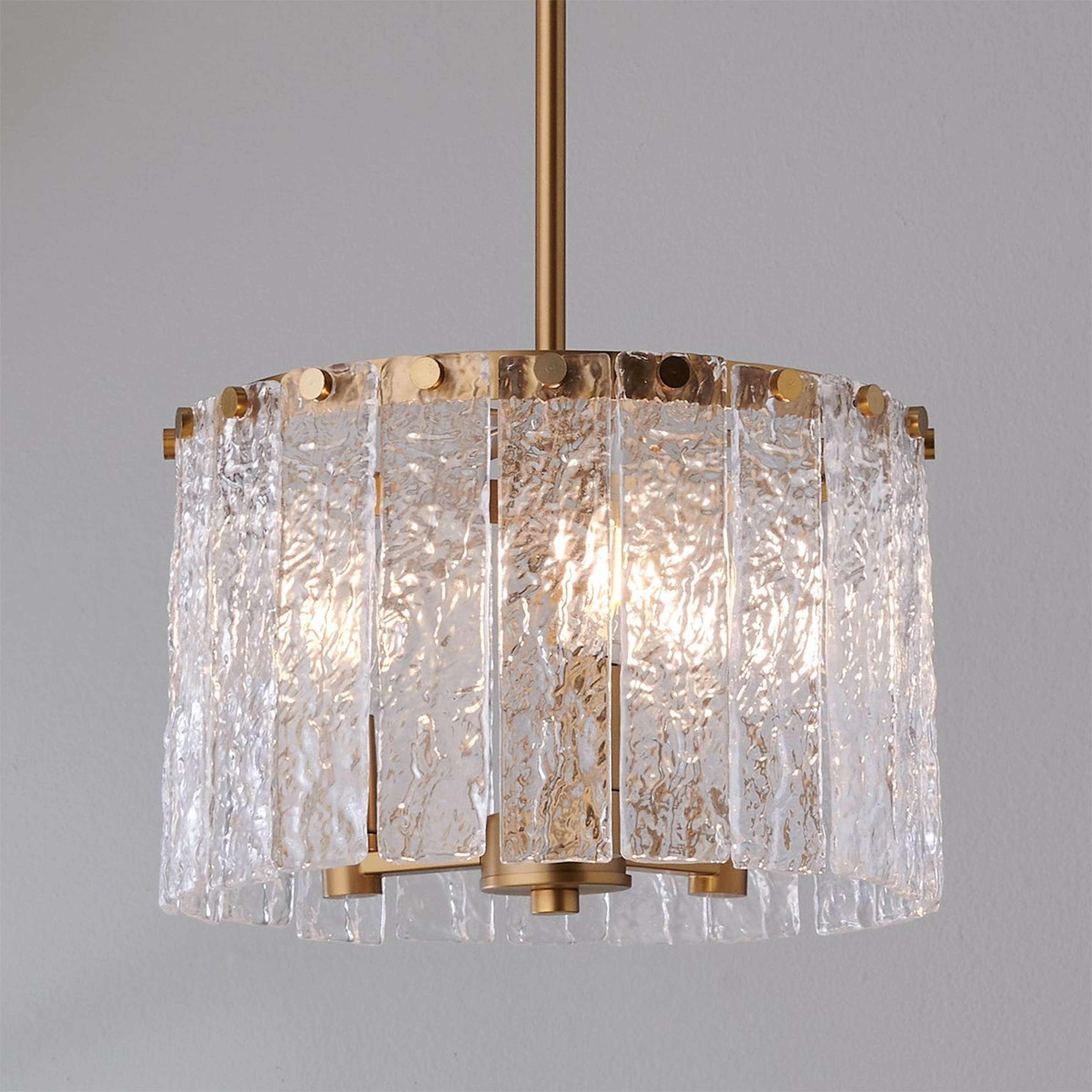 A Sonoraz Pendant - Large with Gold / Clear Textured Glass color