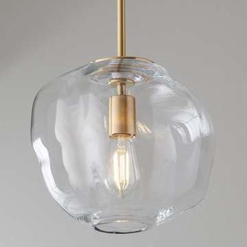 for Asymmetrical Clear Glass Pendant