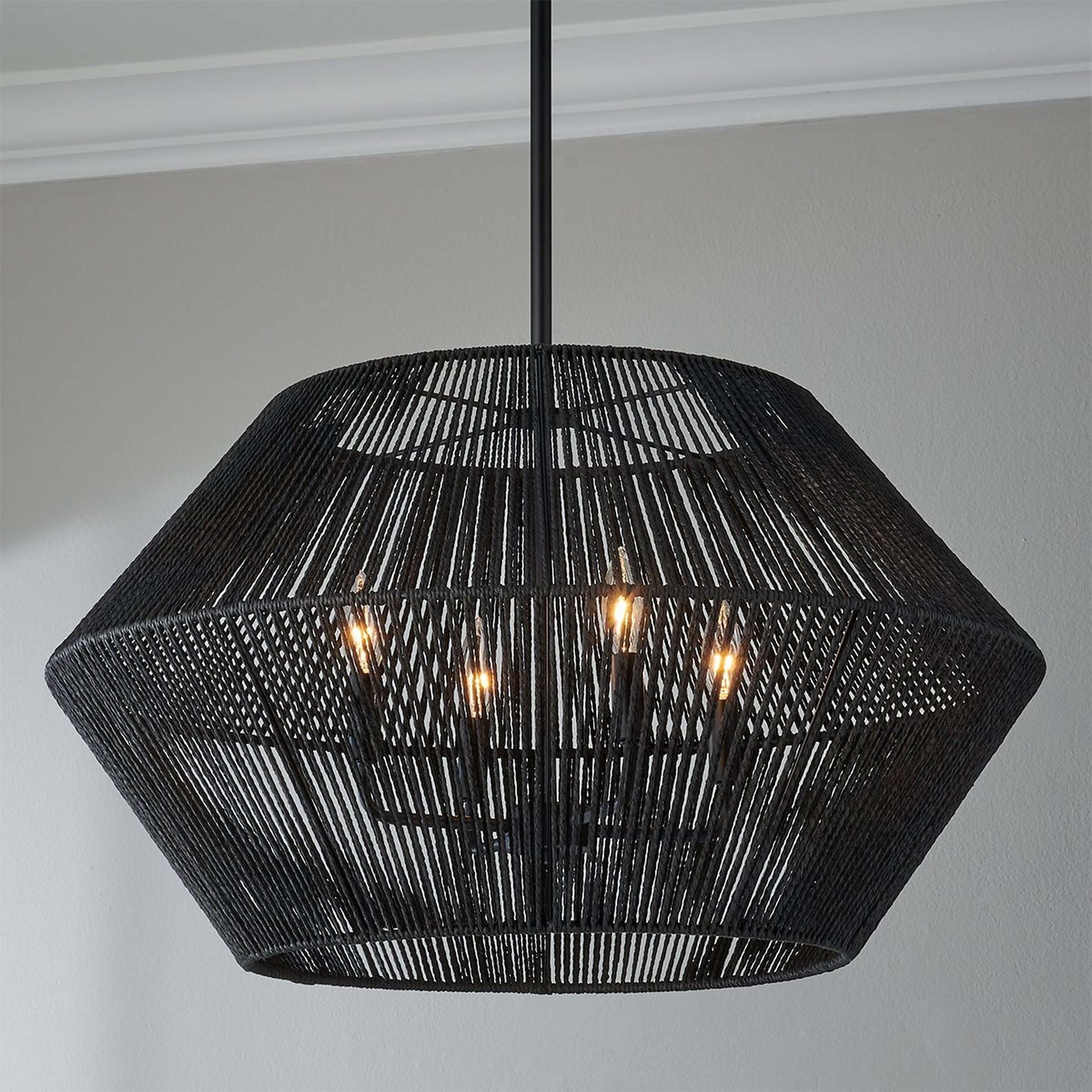 A Filo Chandelier with Black Rope color