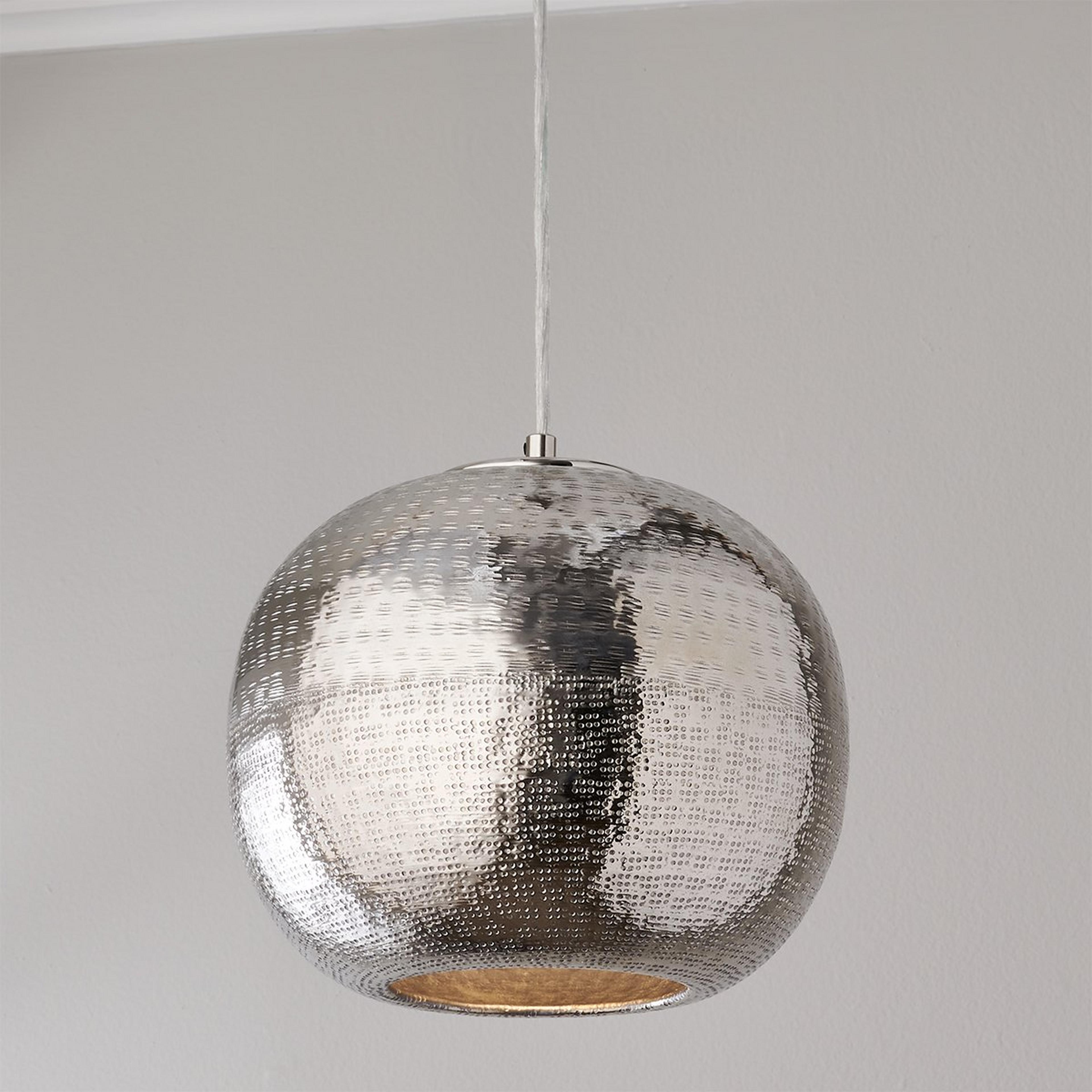 A Etched Aluminum Globe Pendant with undefined color