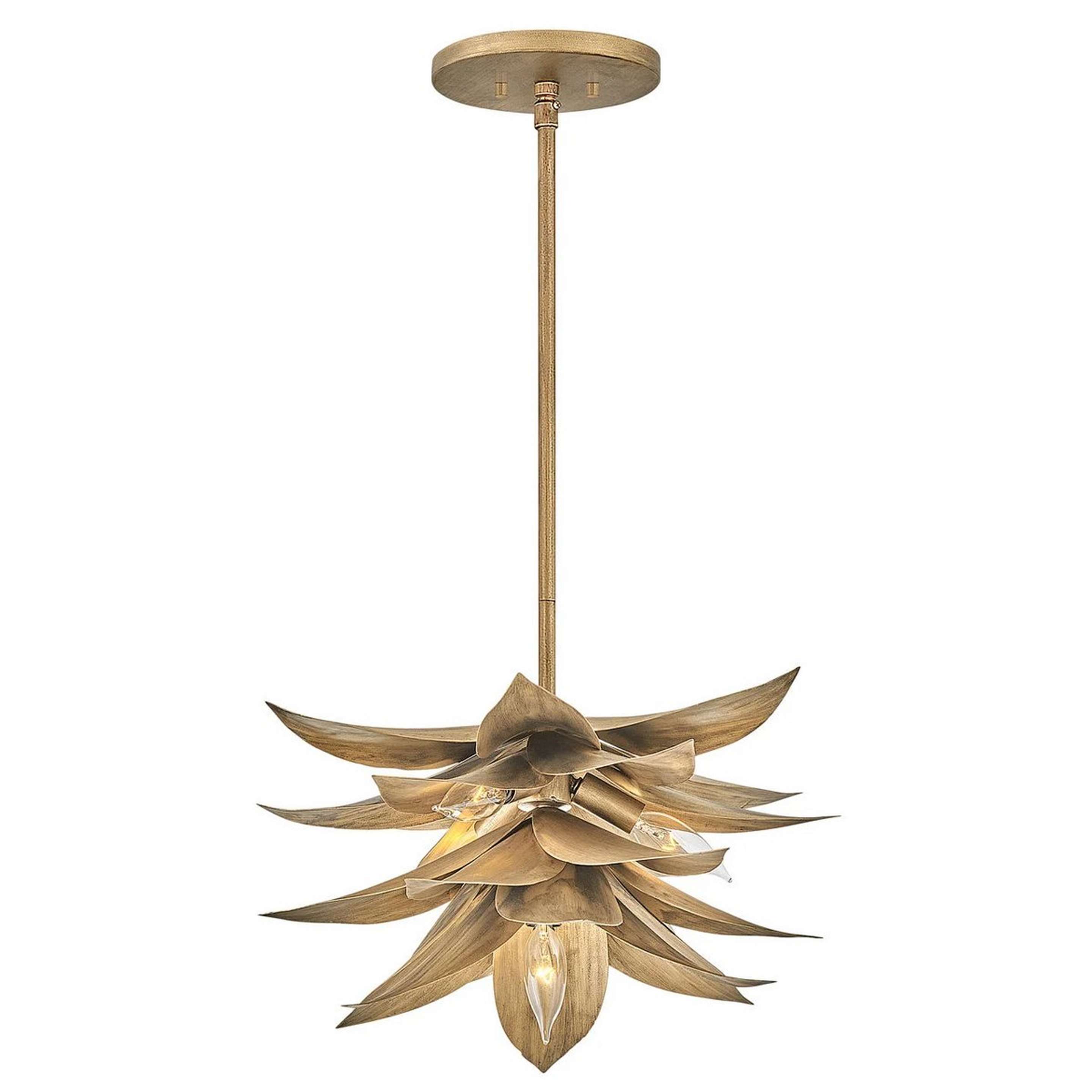 A Tropical Bloom Convertible Pendant with Burnished Gold color