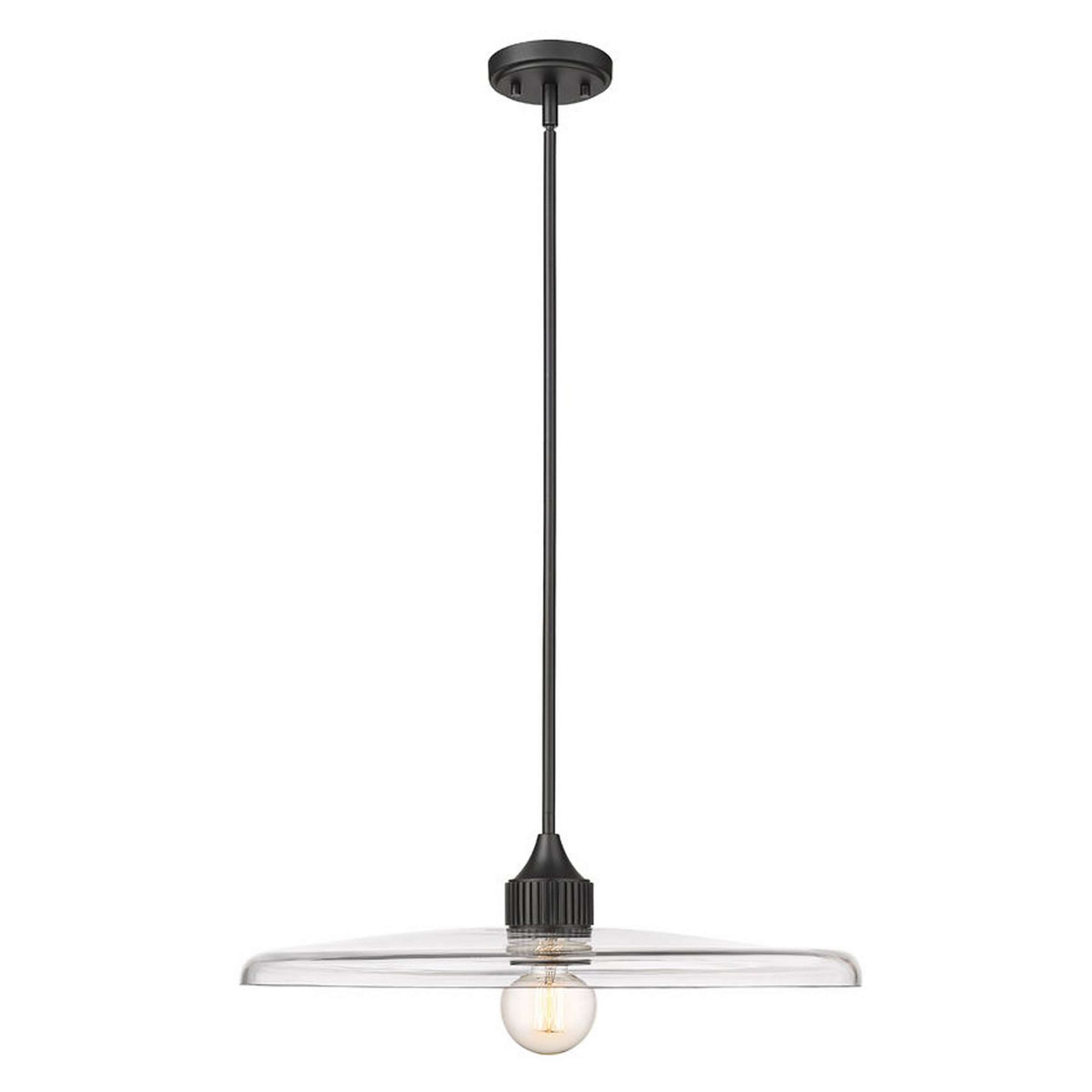 A Yuliya Pendant - Large with Matte Black / Clear Glass color