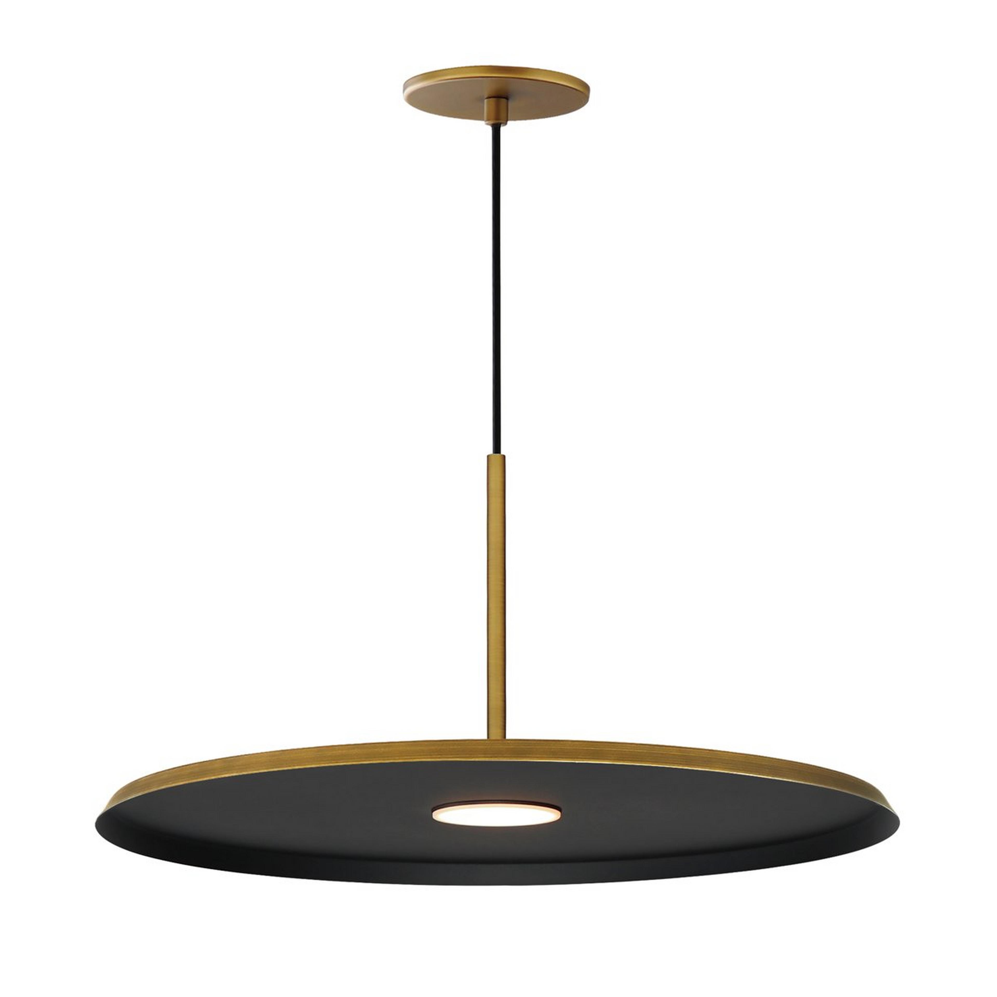 A Analogue LED Pendant - Large with Brass / Matte Black color