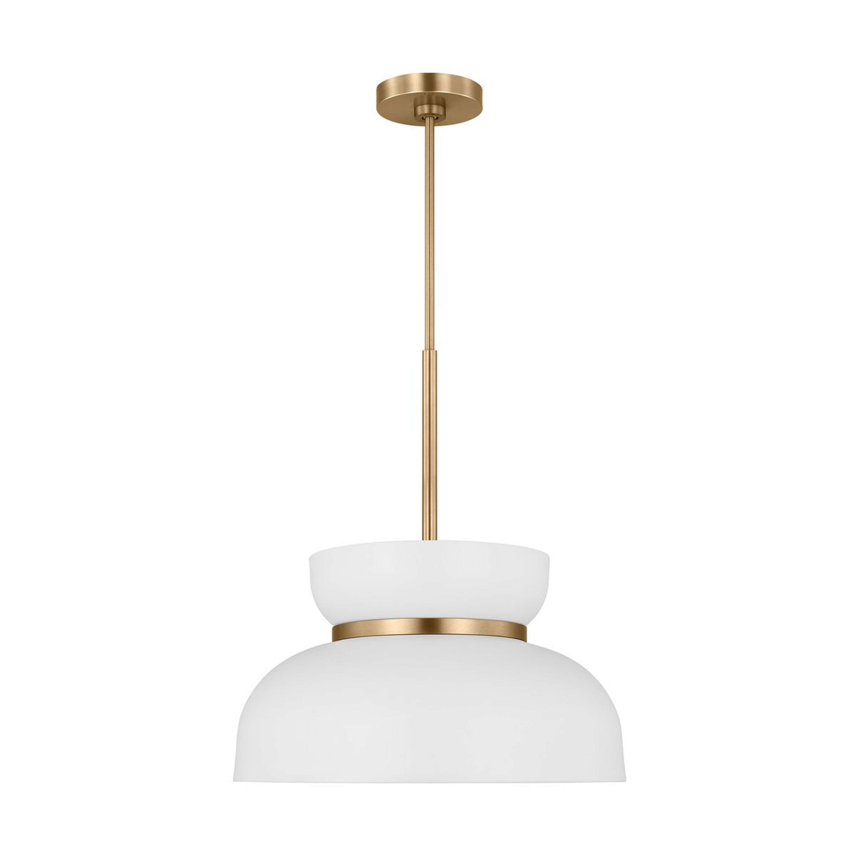 A Pemberton Pendant with White / Satin Brass color