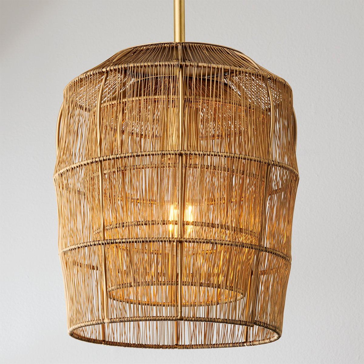 Kota Gold Wire Basket Pendant