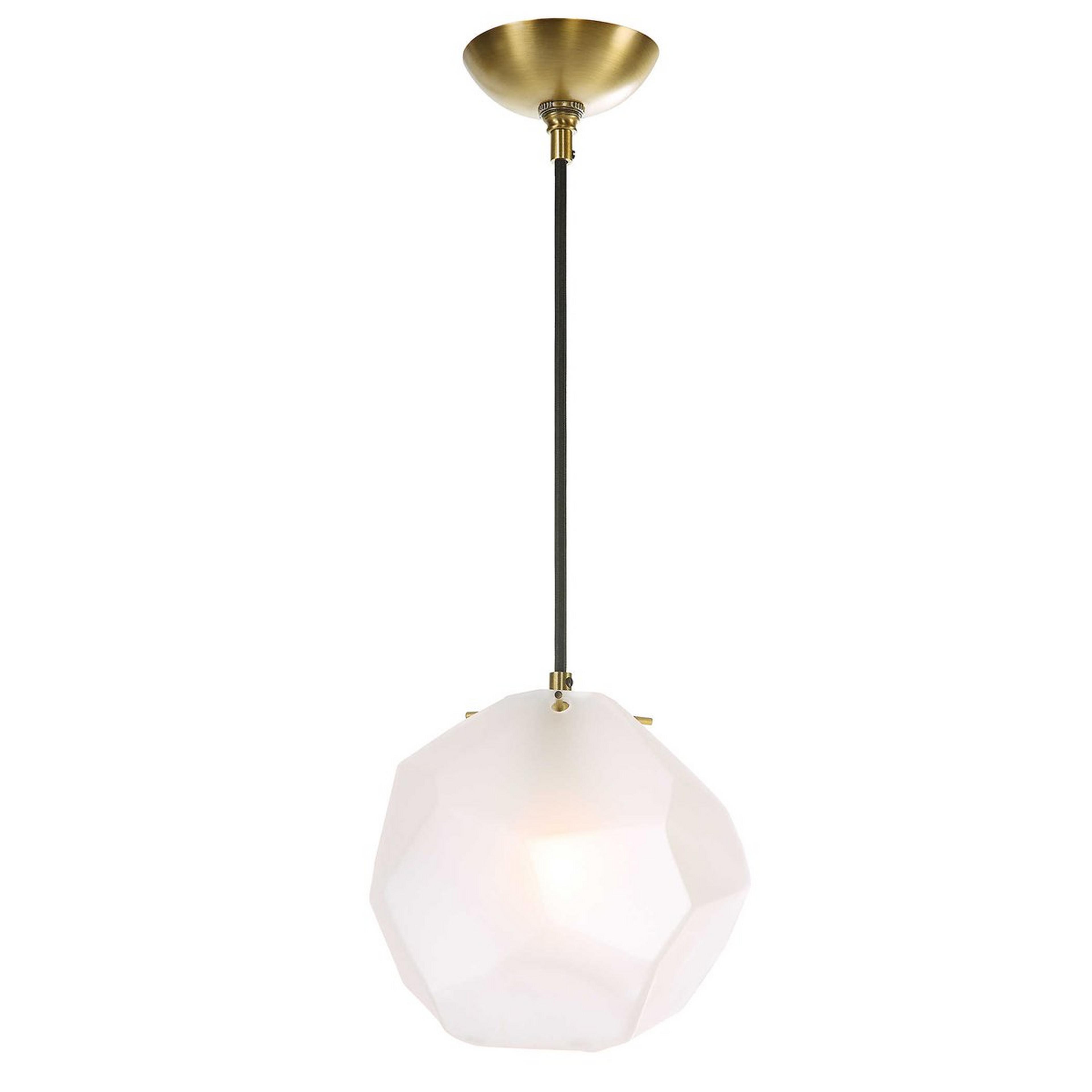 A Talvi Pendant with Aged Brass / Opal Glass color