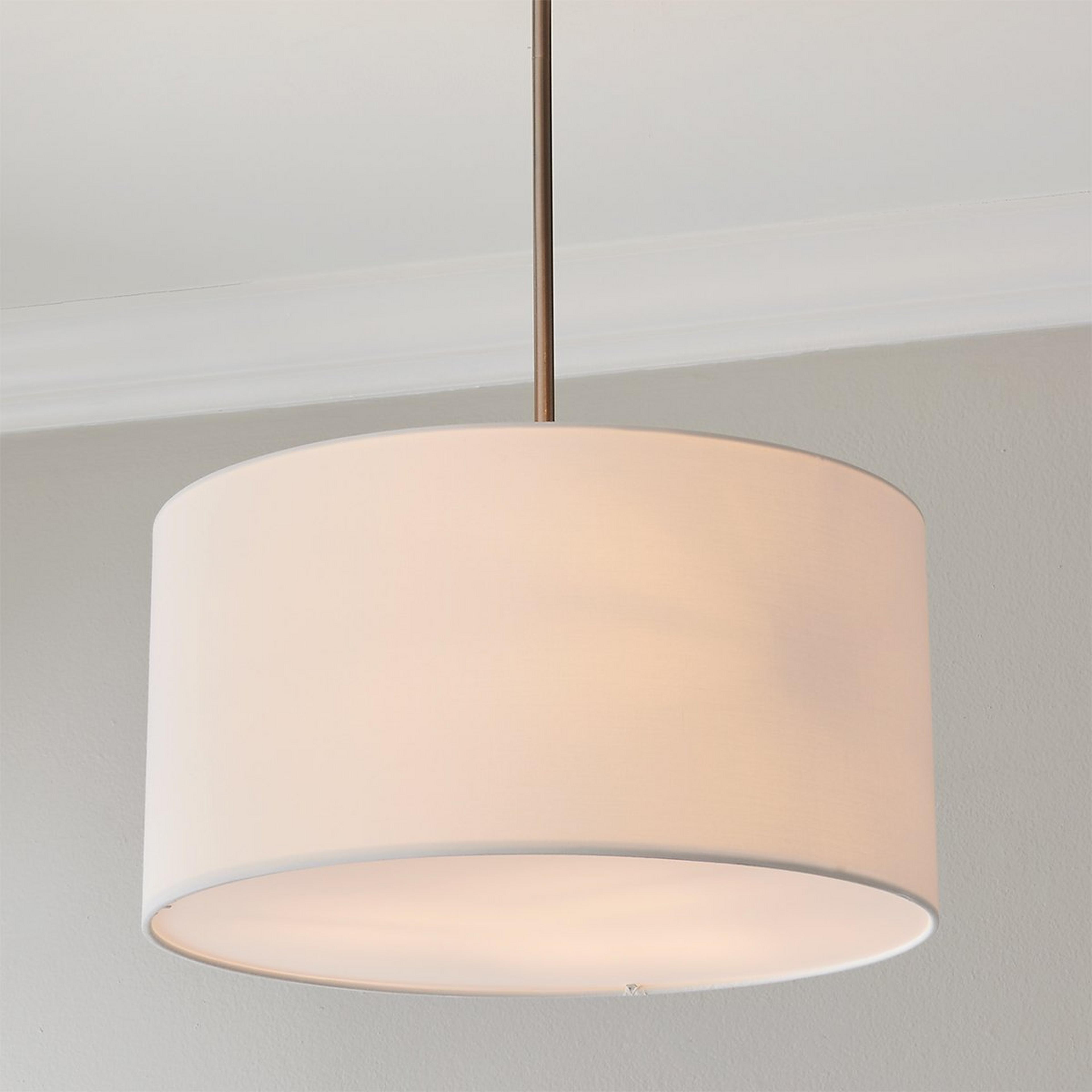 A Soft Allure Drum Pendant with Brushed Nickel / White color