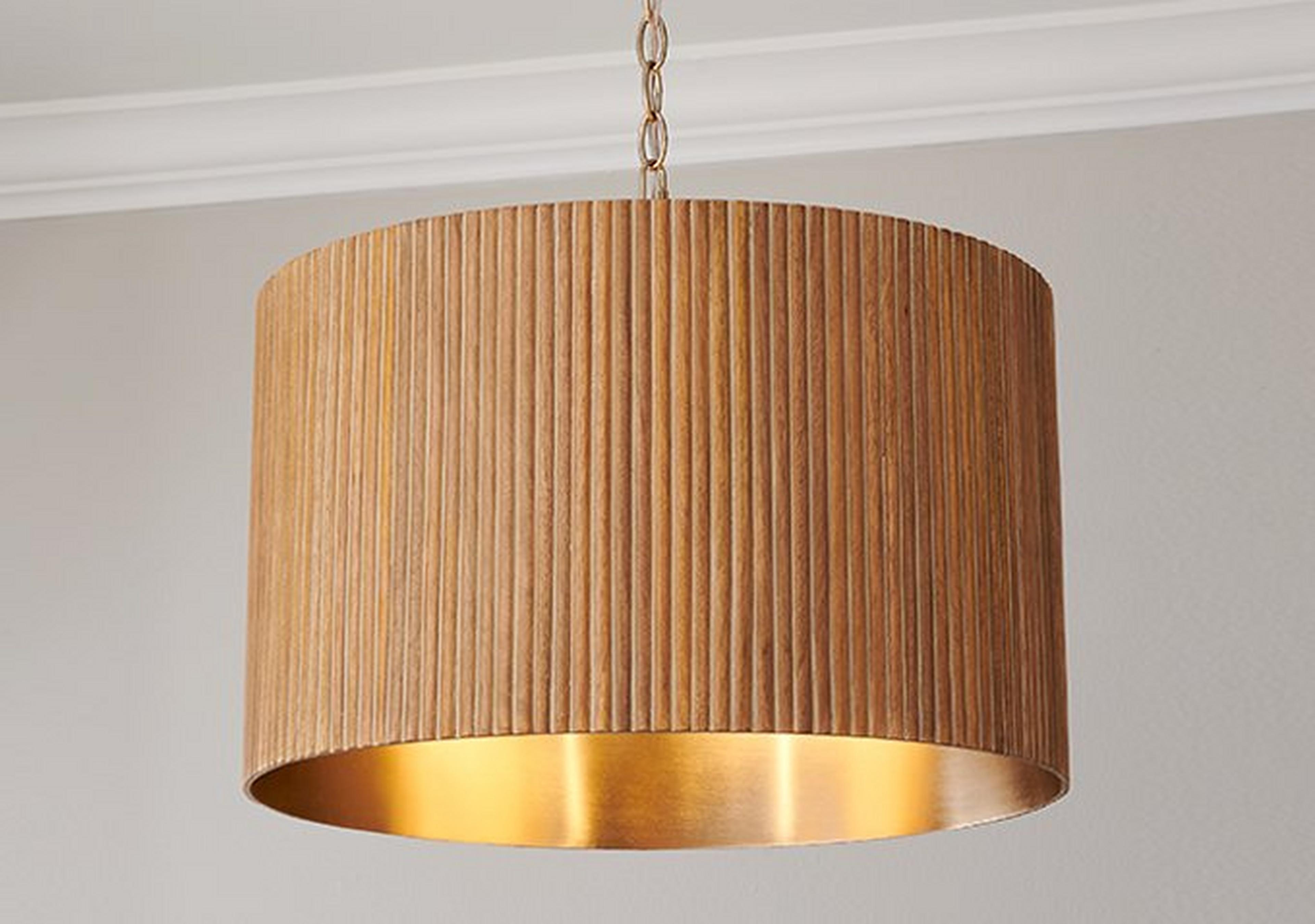 Aged Brass and Wood Chavis Pendant
