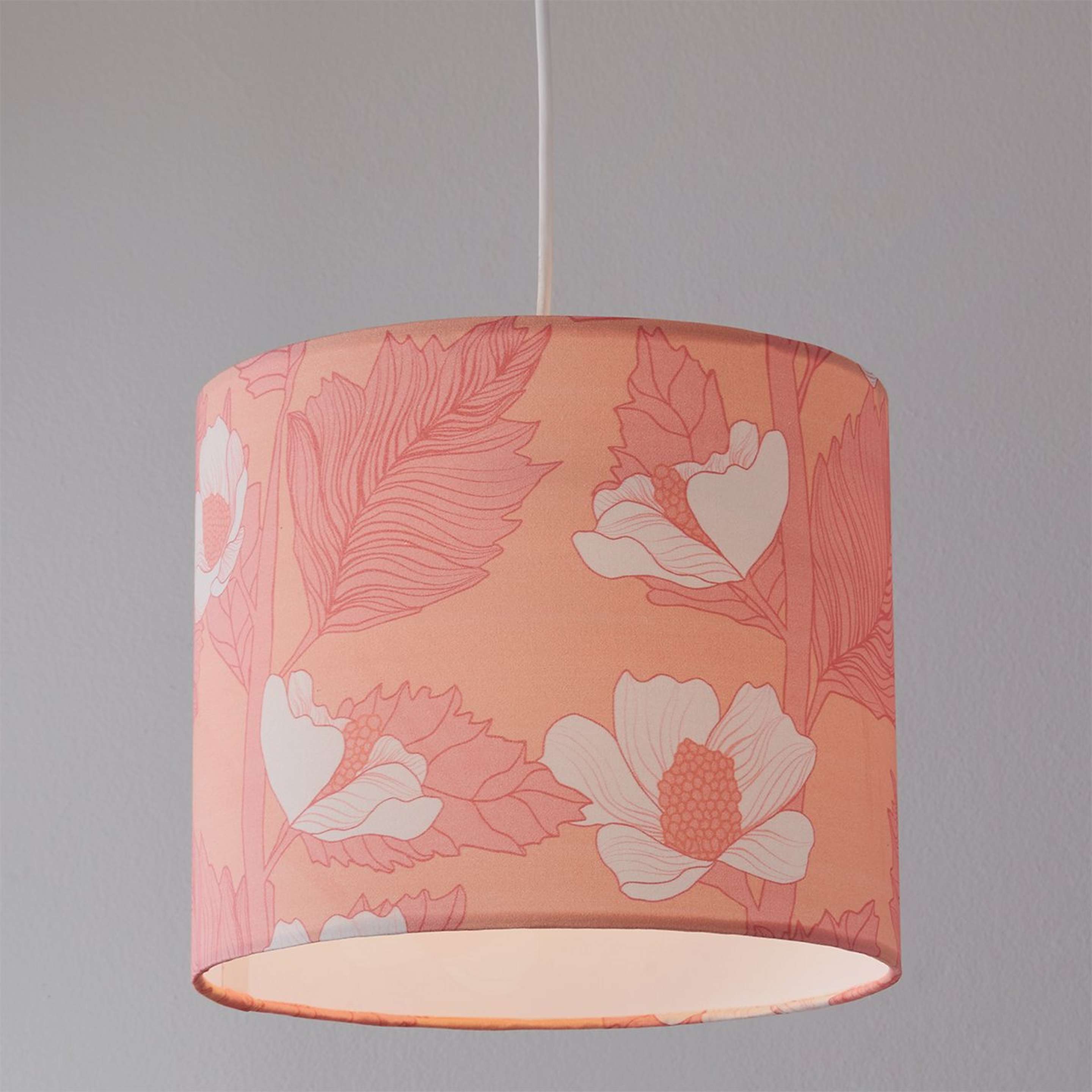 A Peach Blossom Shade Pendant with White / Peach / Pink color
