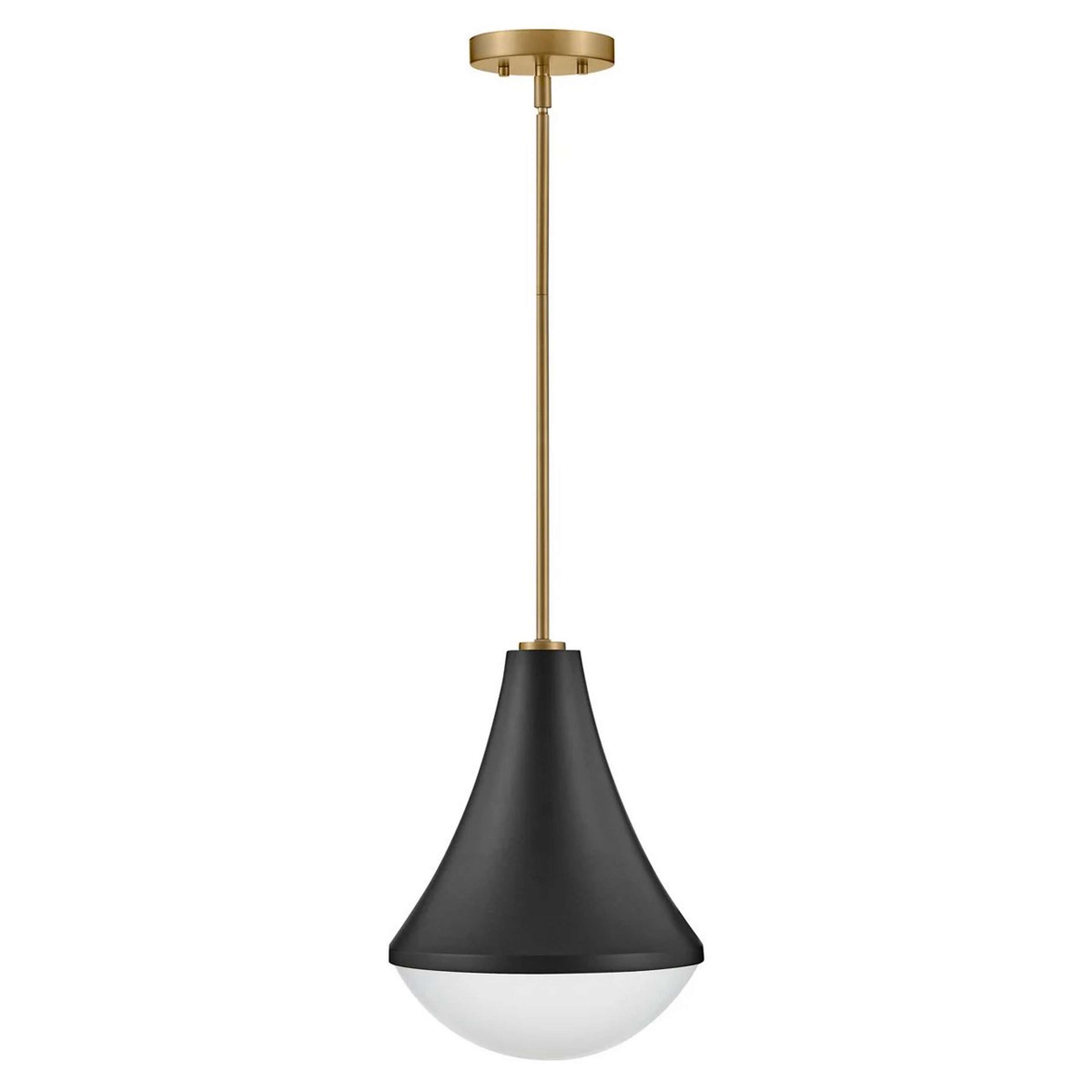 A Rockford Retro Pendant with Brass / Black / Opal Glass color