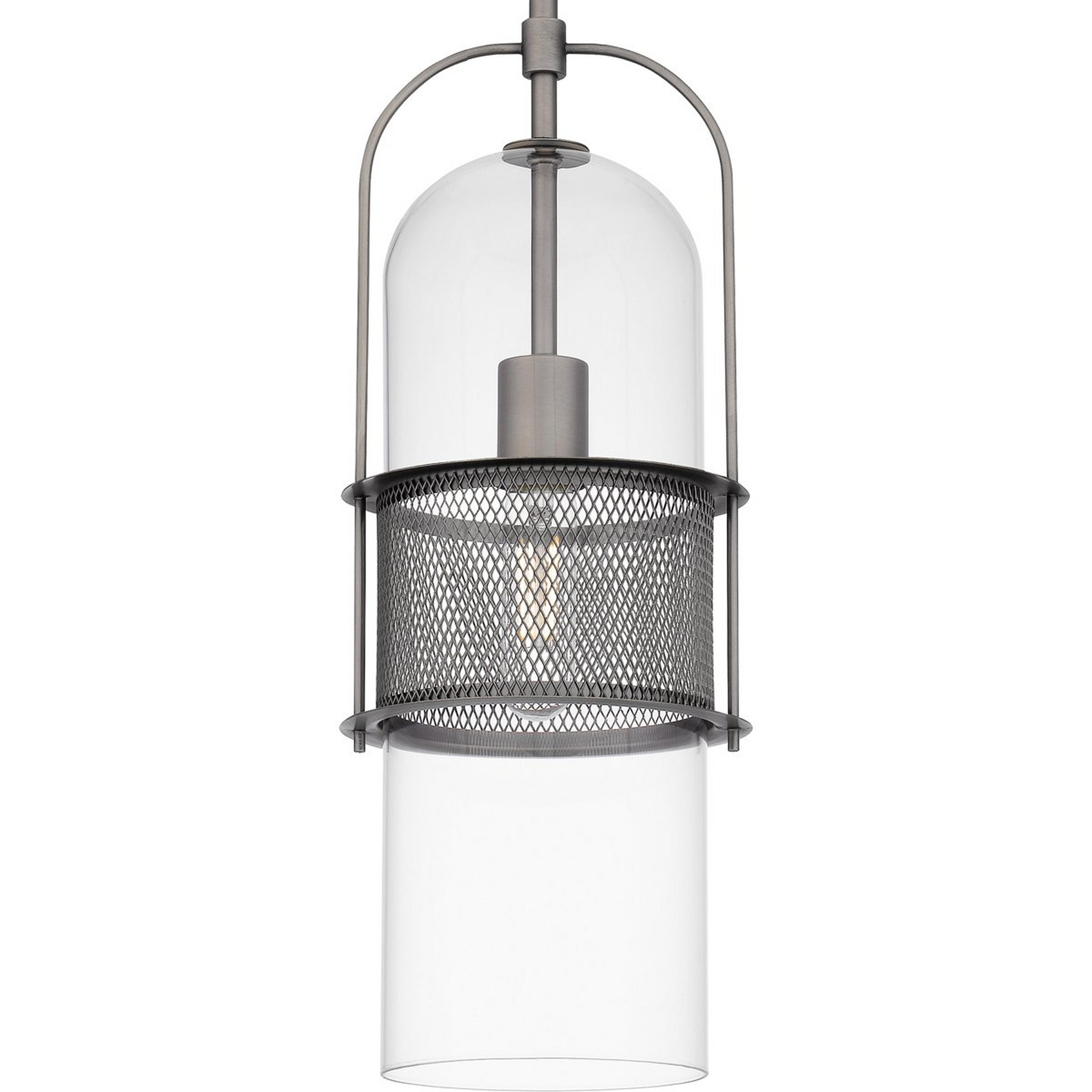 A Raleigh Pendant with Antique Nickel / Clear Glass color