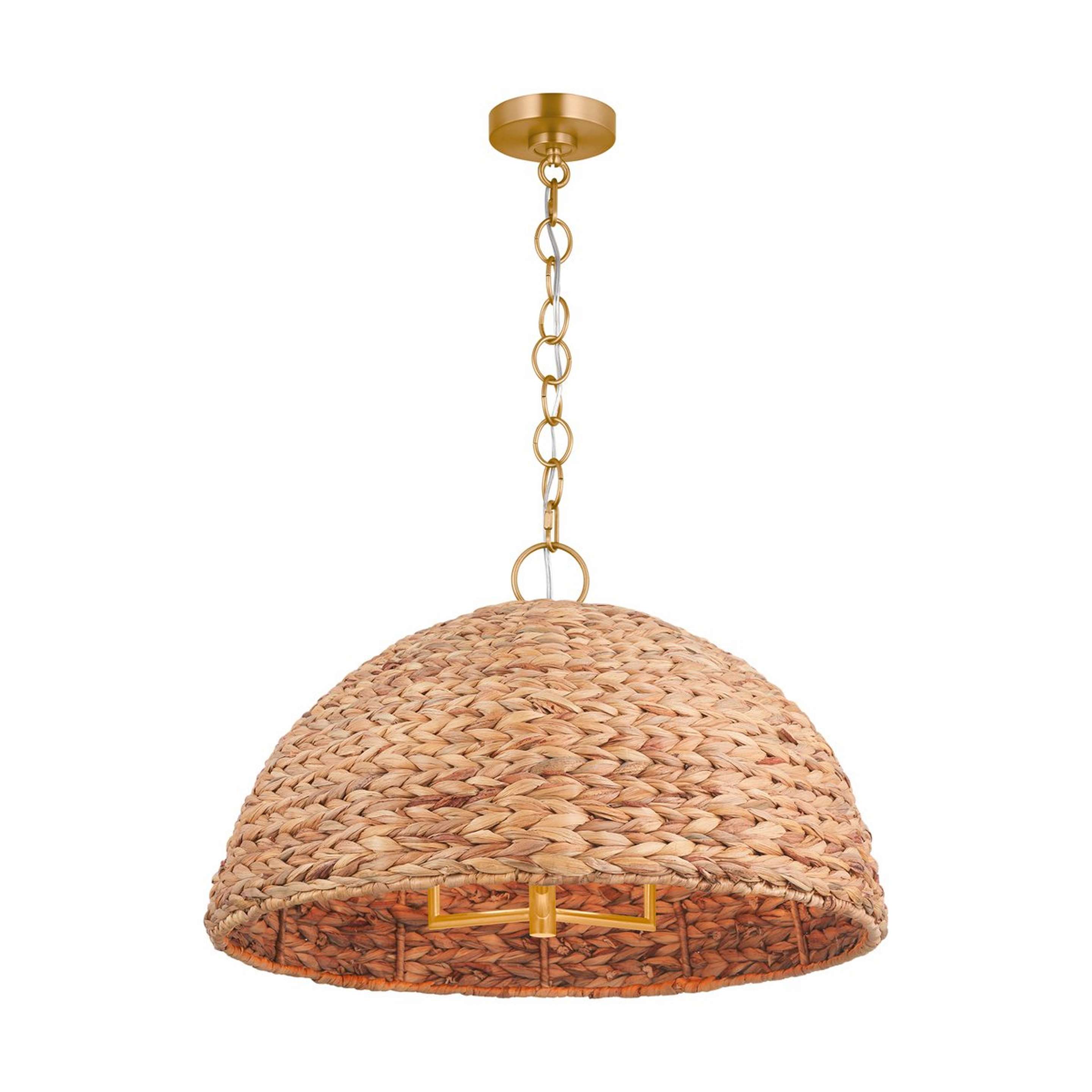 A ED Ellen DeGeneres Cay Pendant - 24" with Burnished Brass / Natural Seagrass color