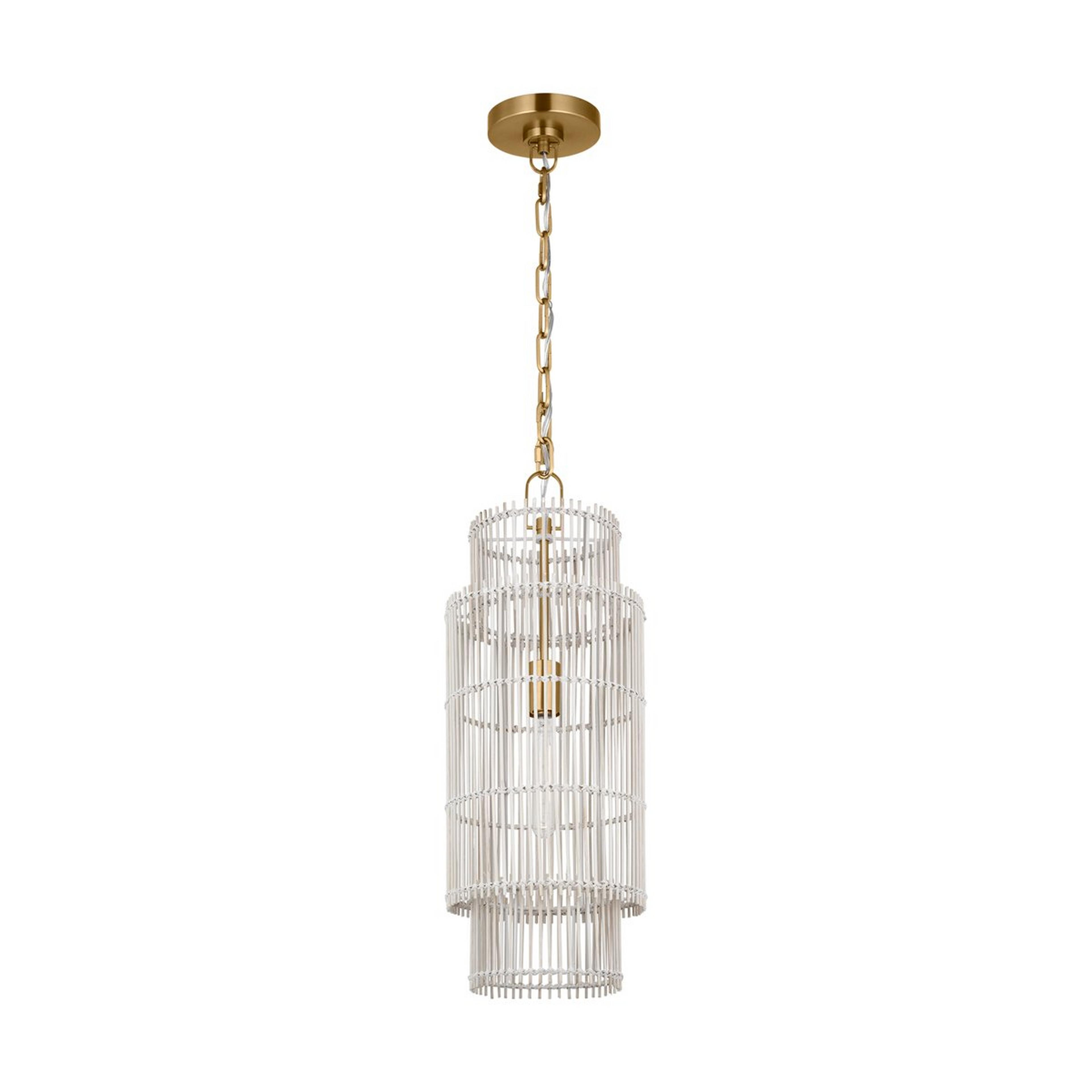 A ED Ellen DeGeneres Elio Pendant with Burnished Brass / White Bamboo color