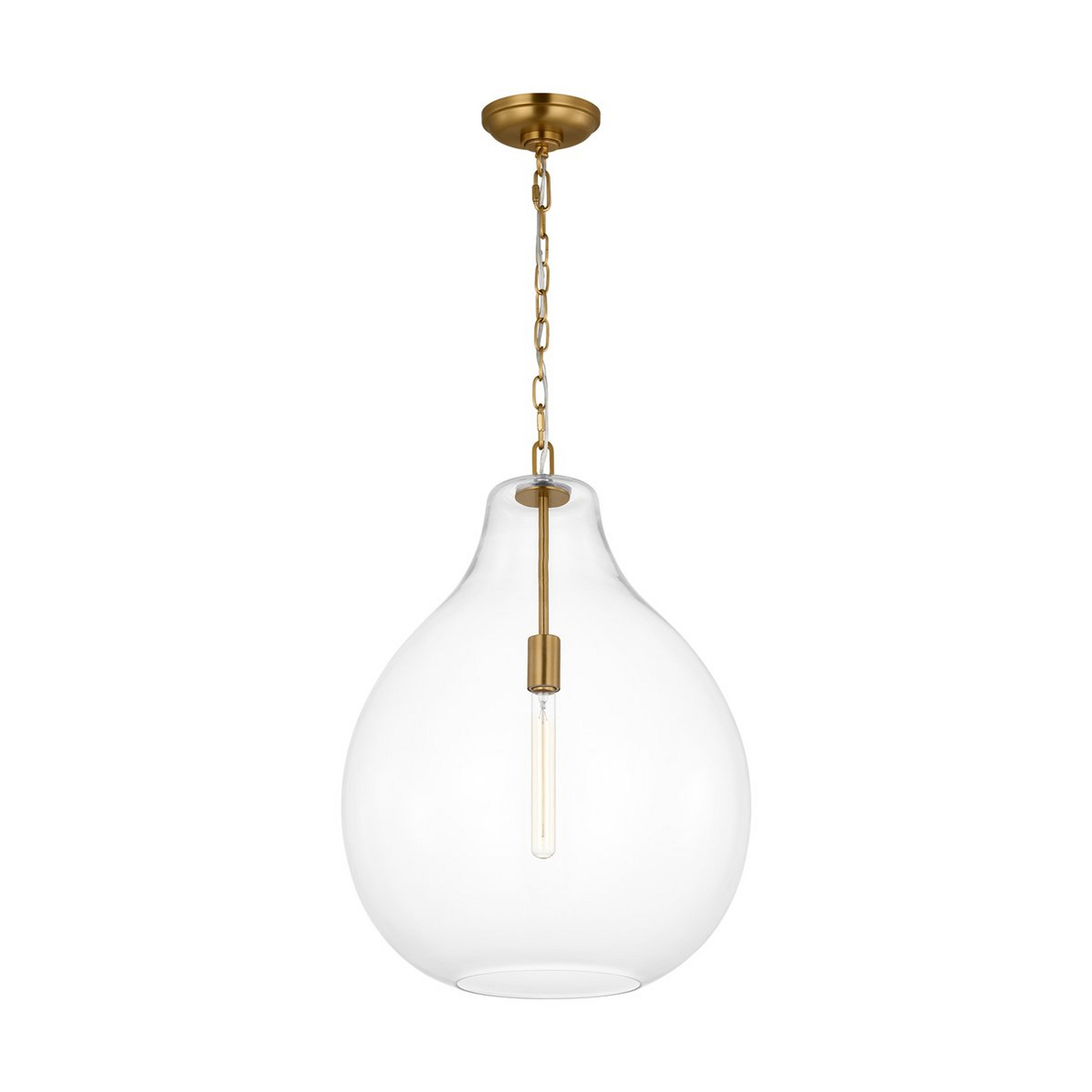 A ED Ellen DeGeneres Magnus Pendant with Burnished Brass / Clear Glass color