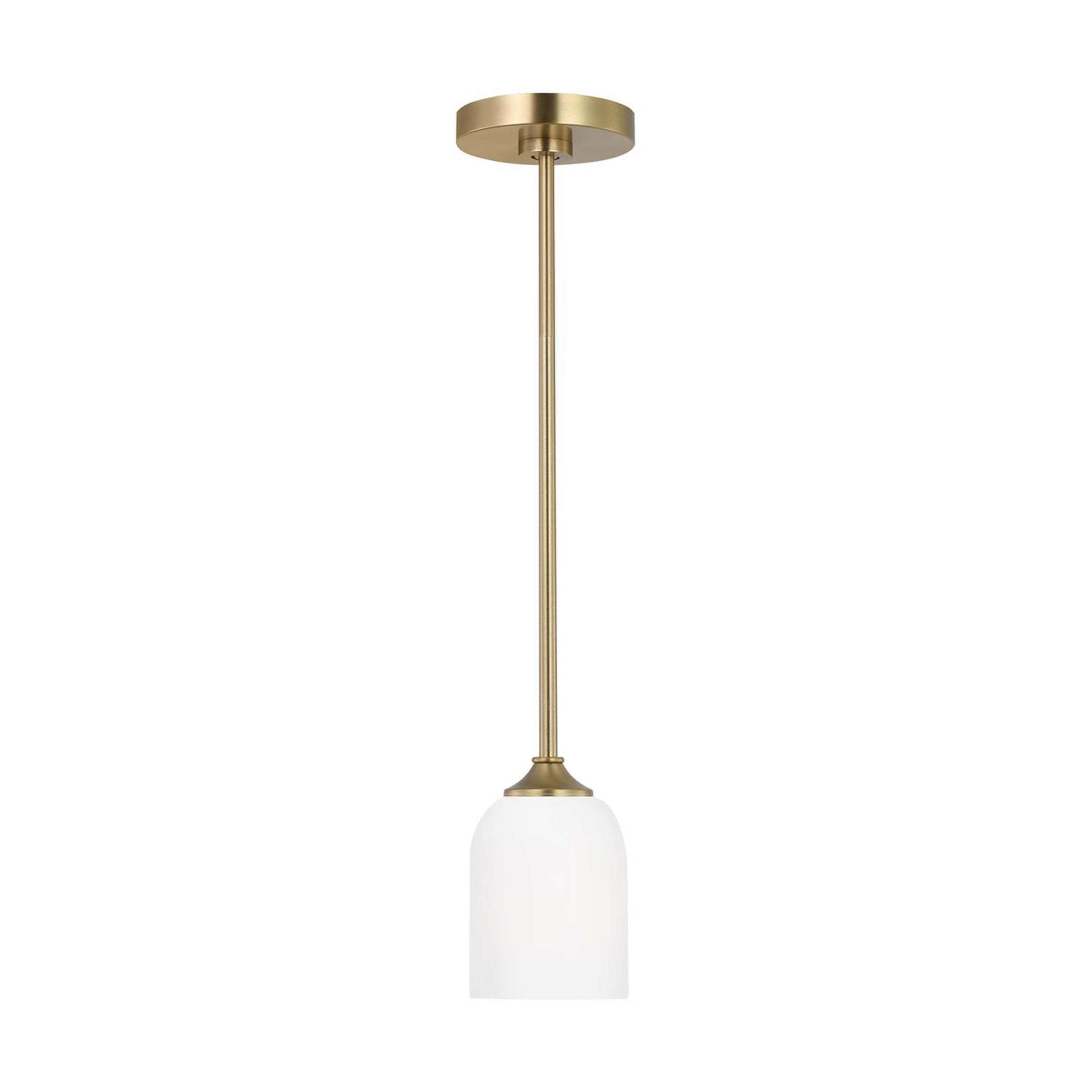 A Upstate Pendant with Satin Bronze / White Glass color