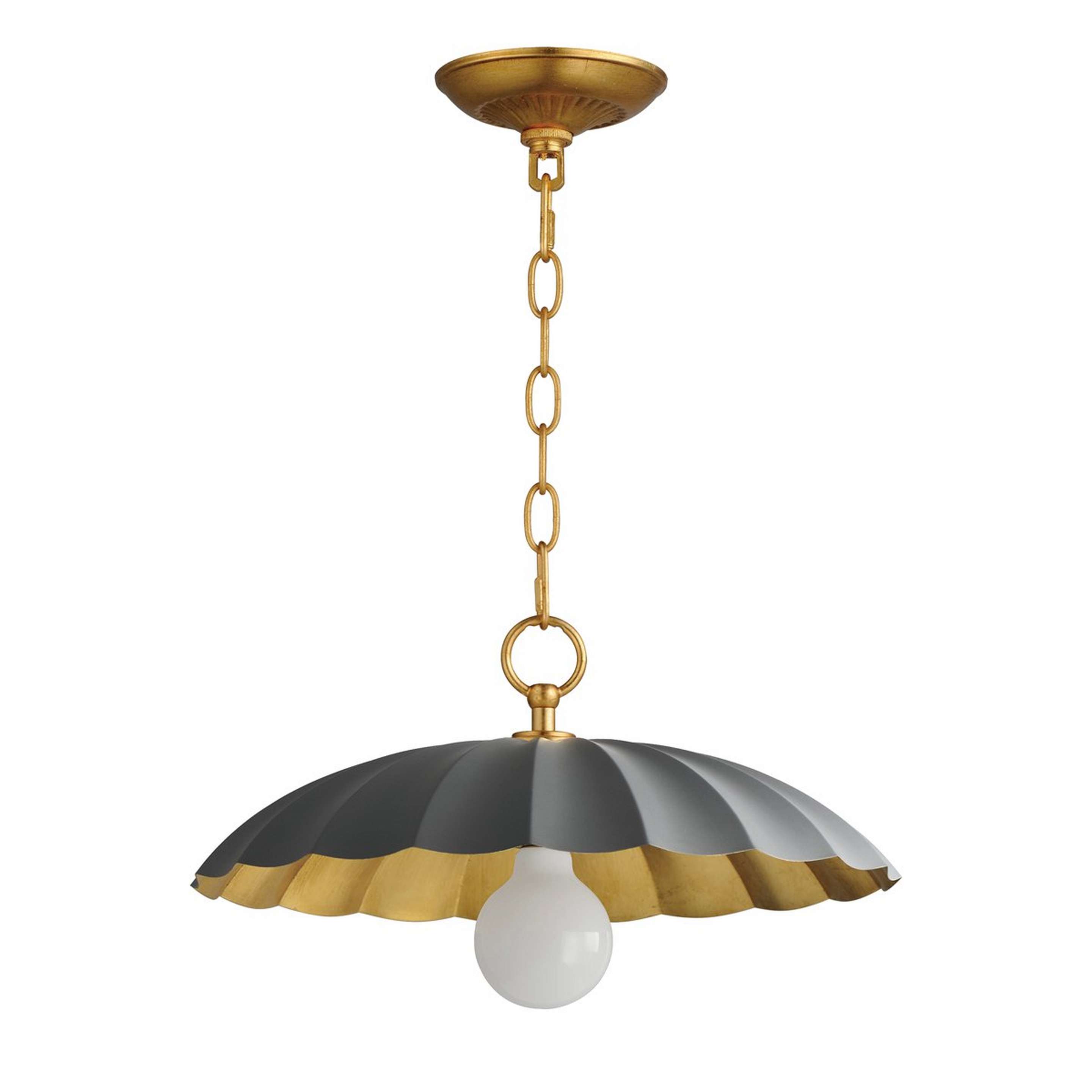 A Sarah Grace Pendant with Gold Leaf / Gray color