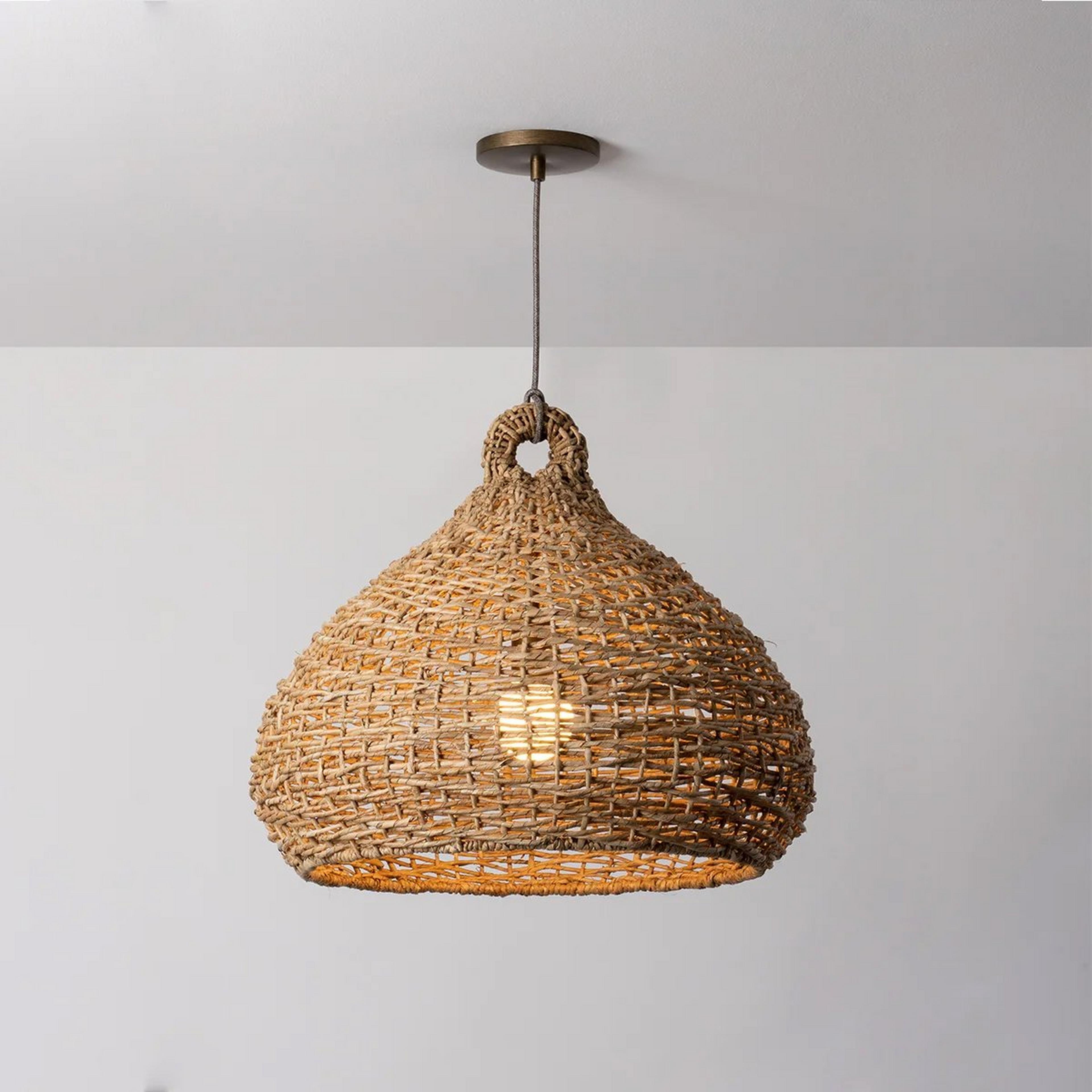 A Meadowbay Pendant - Small with Brass / Natural color