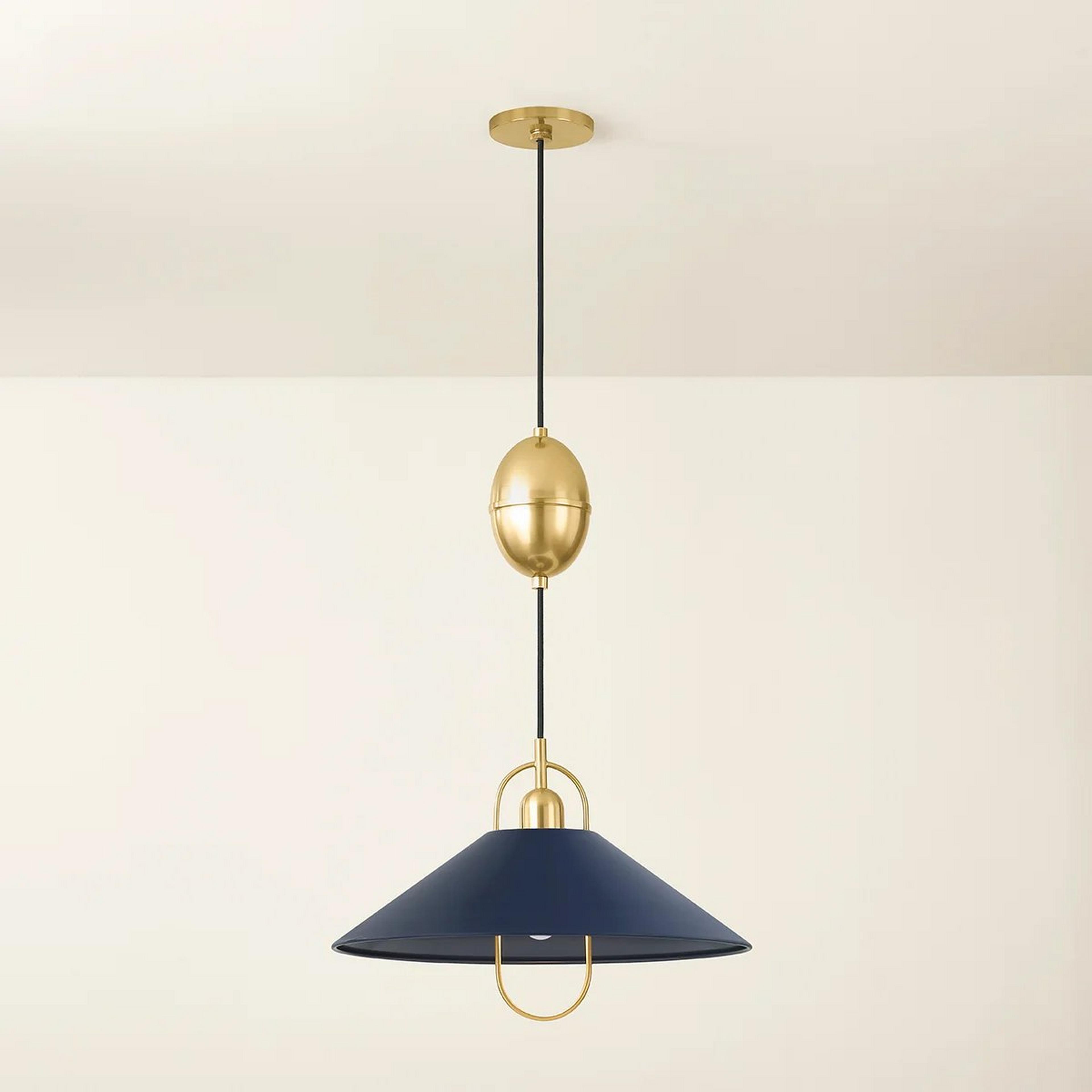 A Bonita Pendant with Brass / Blue color