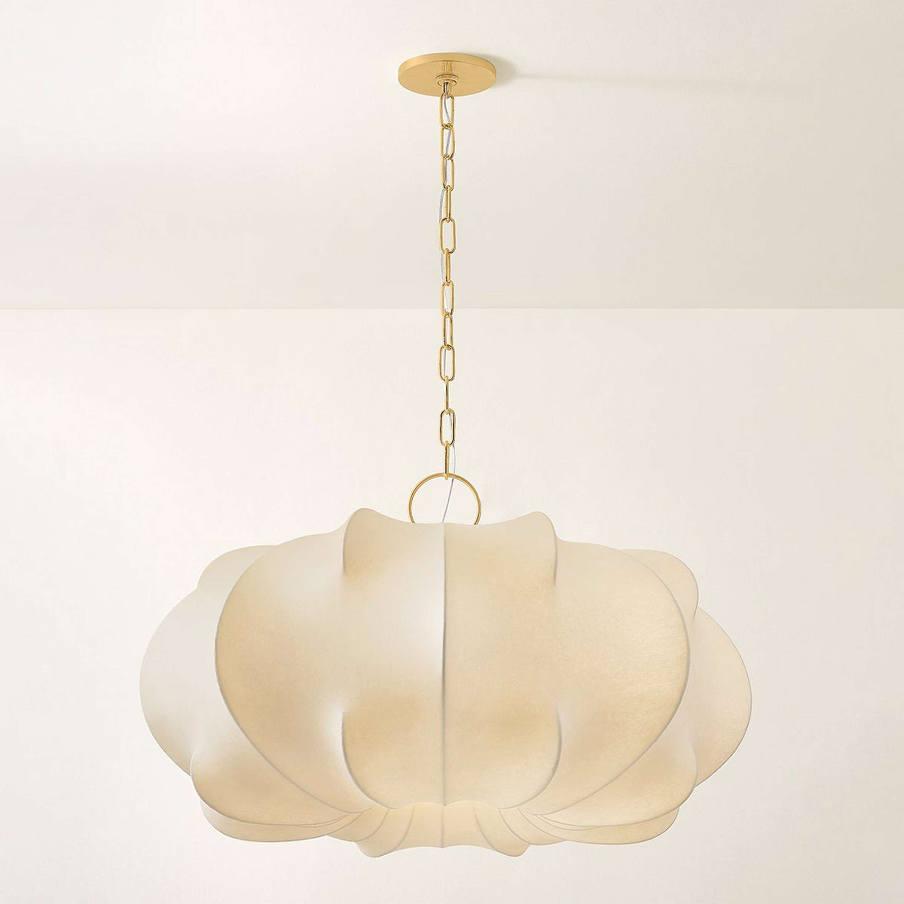 A Billow Pendant - Large with Brass / White color
