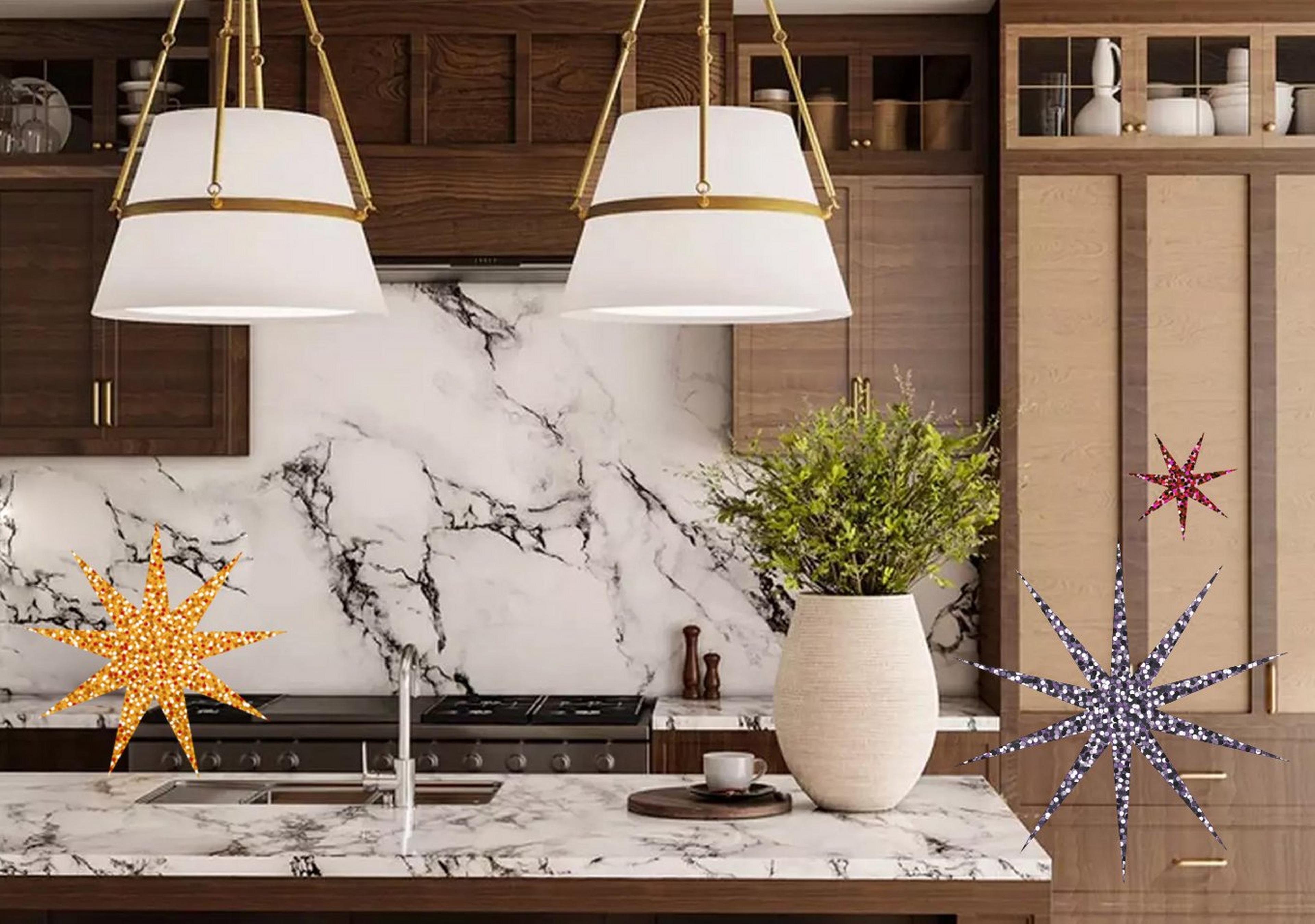 Two Bolina Pendants in a kitchen