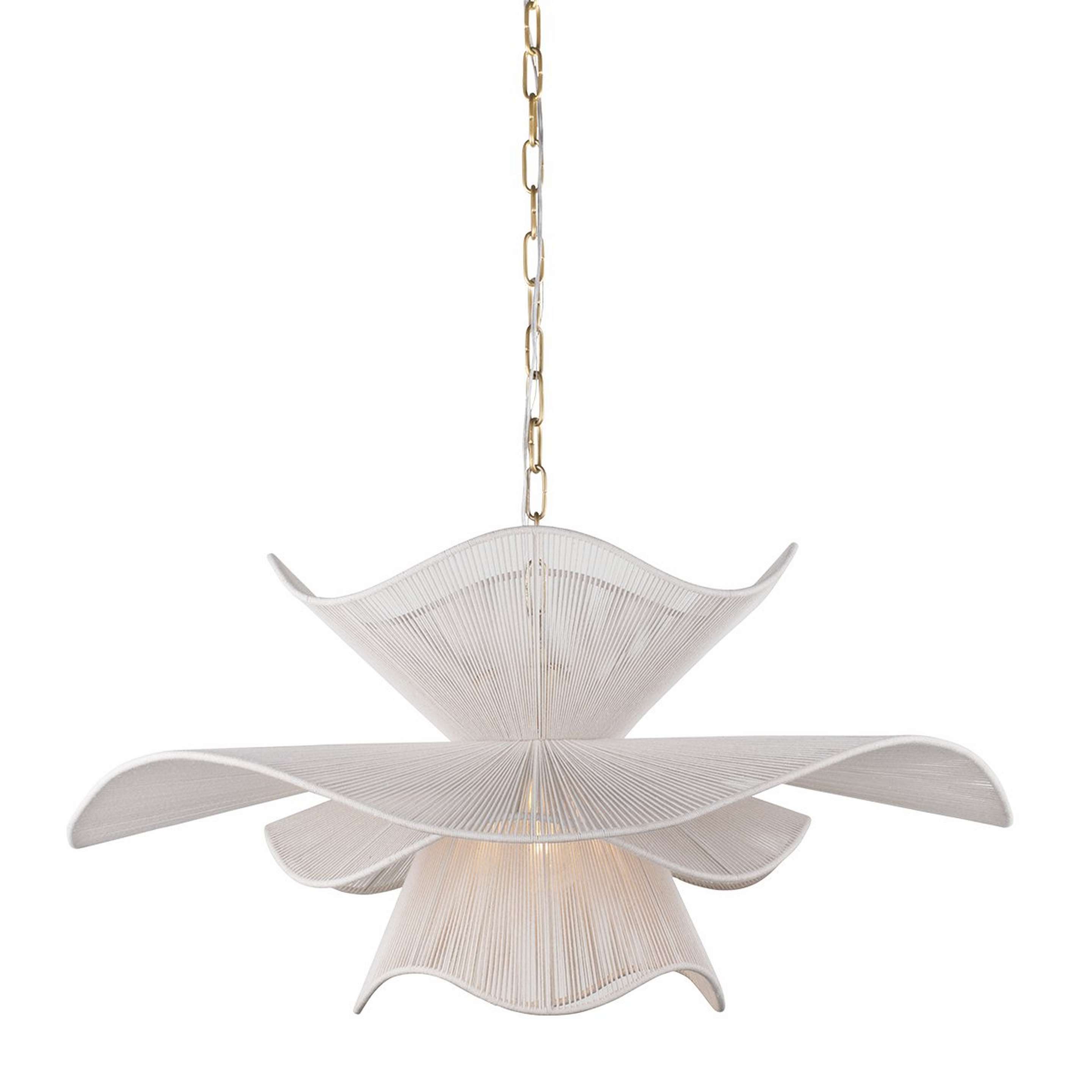 A Echola Pendant with Aged Brass / White Cotton color