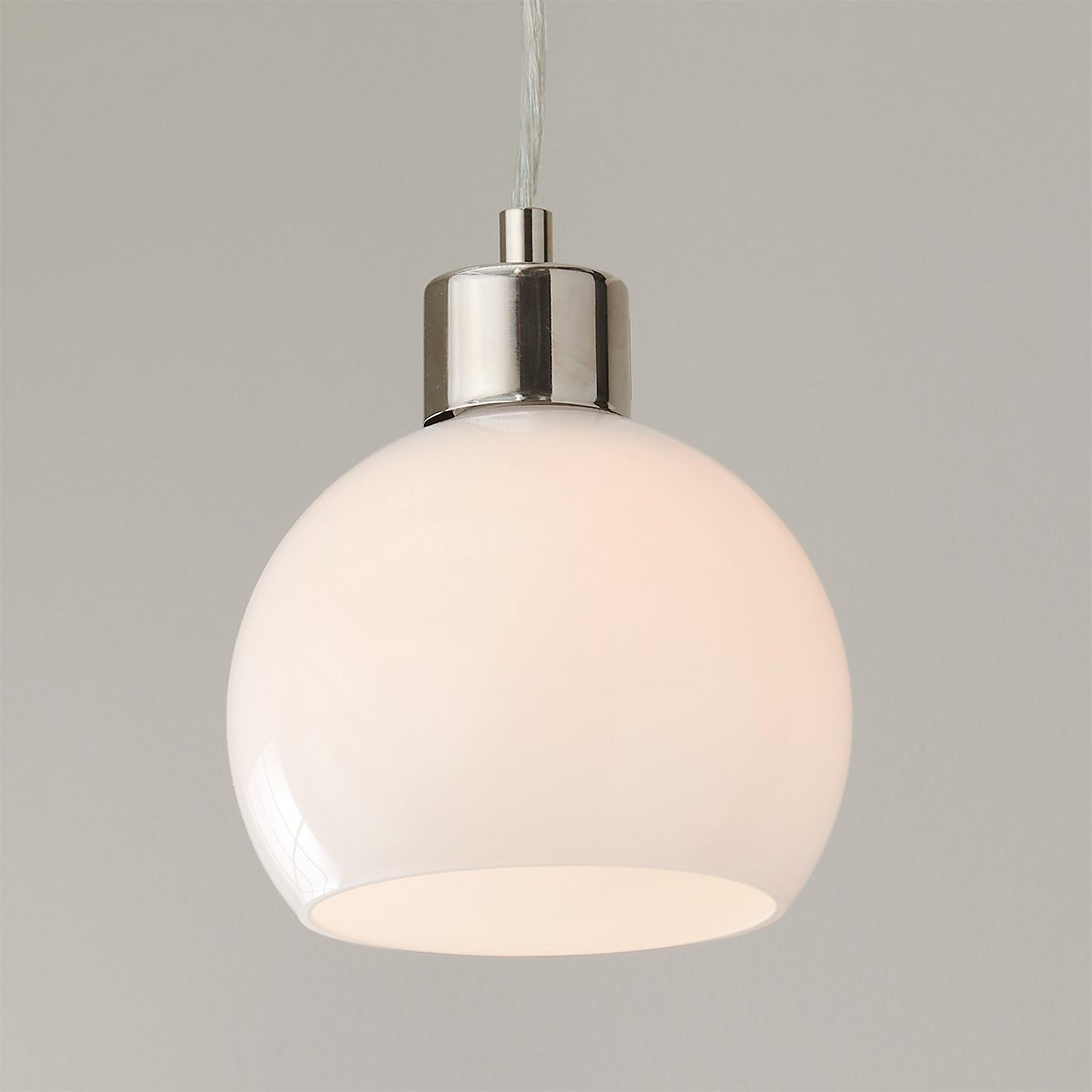 A Young House Love Opal Glass Bubble Pendant with Polished Nickel / Opal Glass color