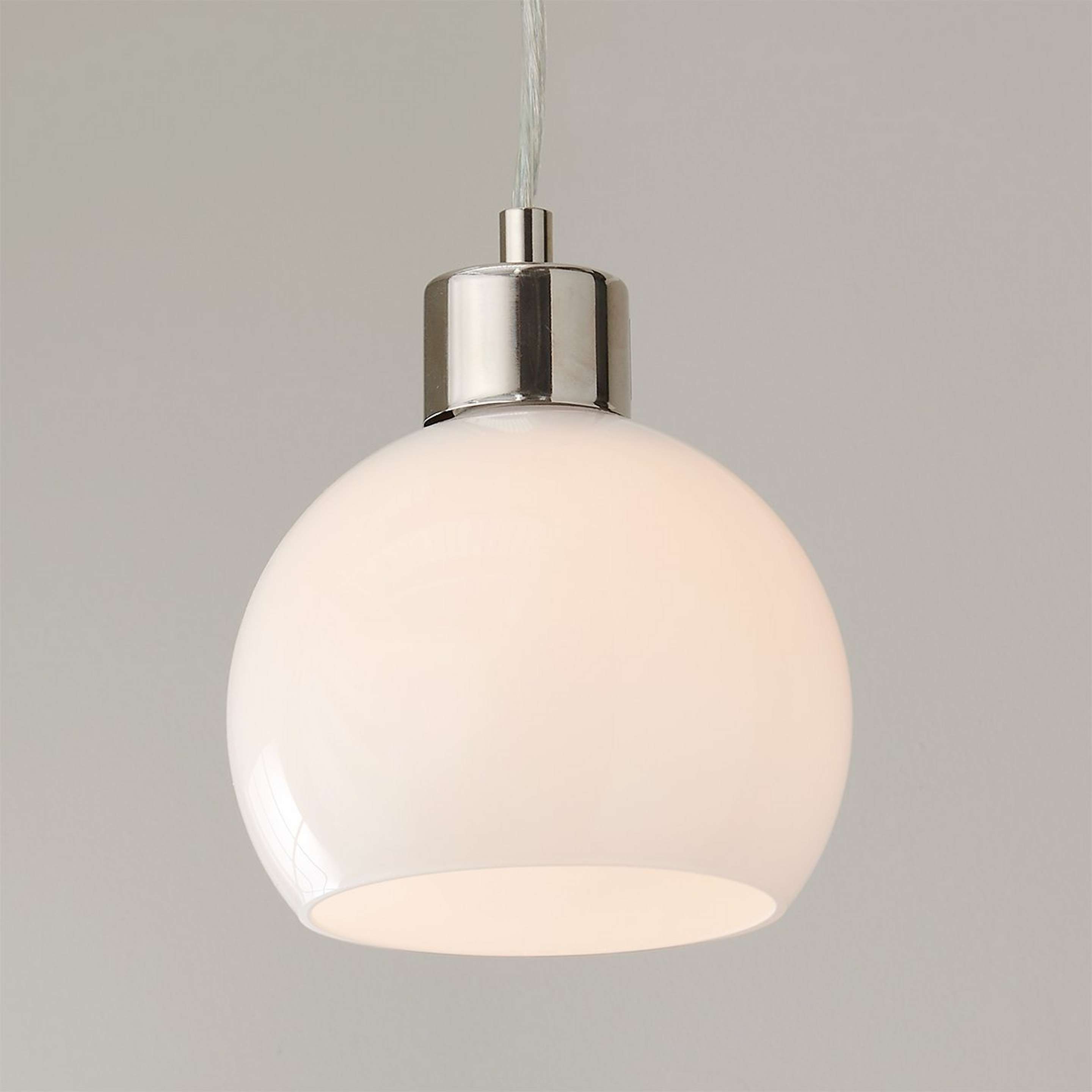 A Young House Love Opal Glass Bubble Pendant with Polished Nickel / Opal Glass color