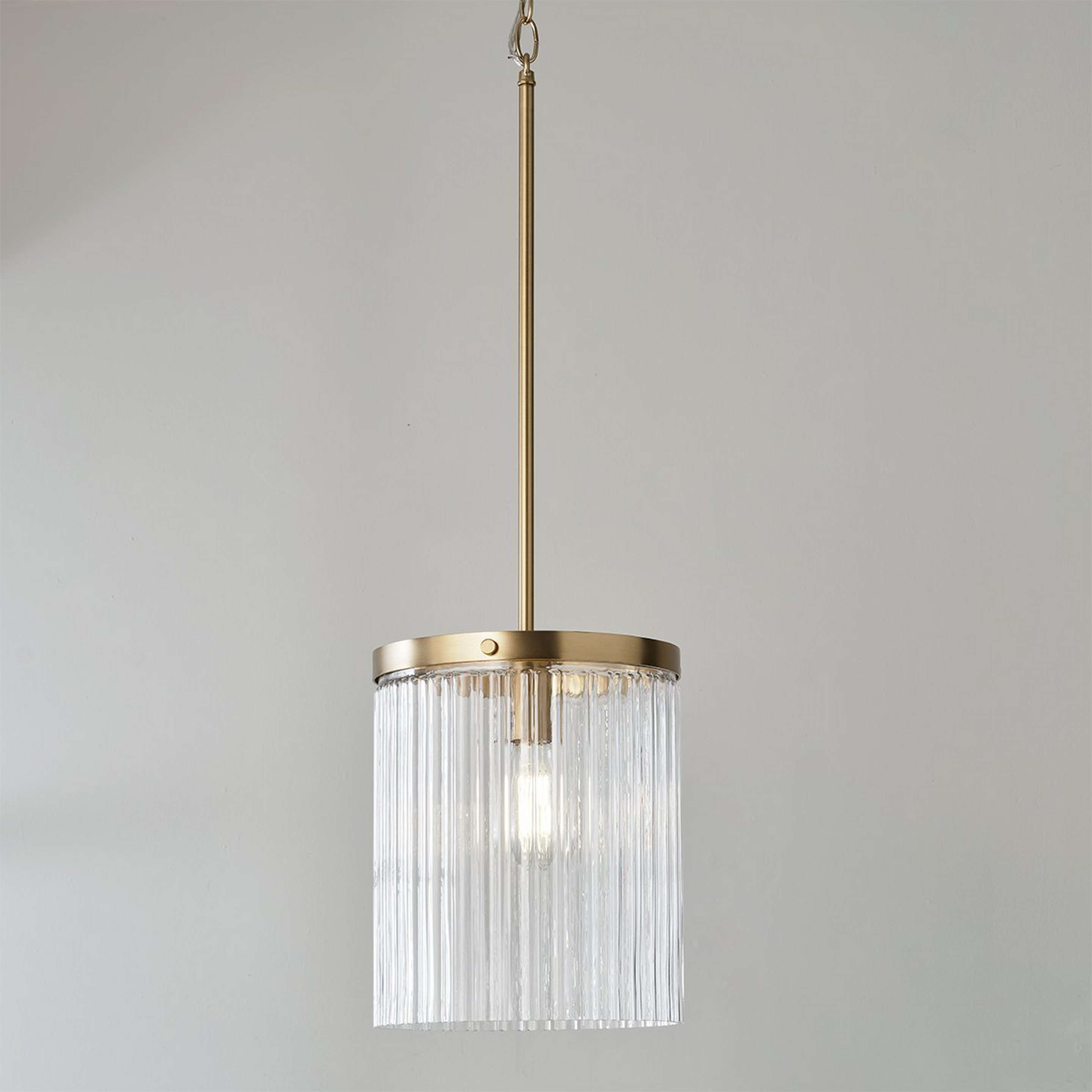 A Ruthland Pendant with Brass / Clear Fluted Glass color