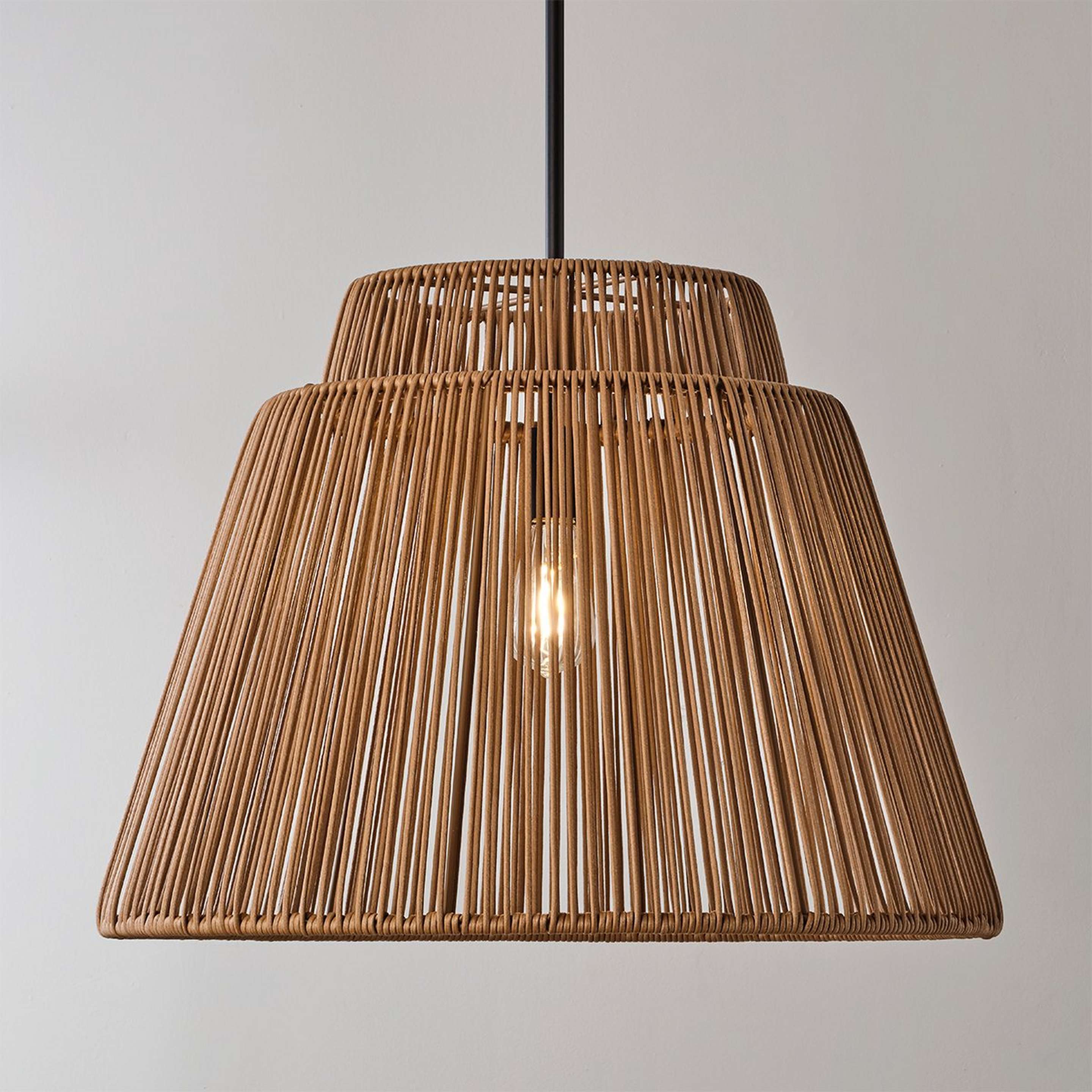 A Thalina Indoor / Outdoor Pendant with Black / Tan color