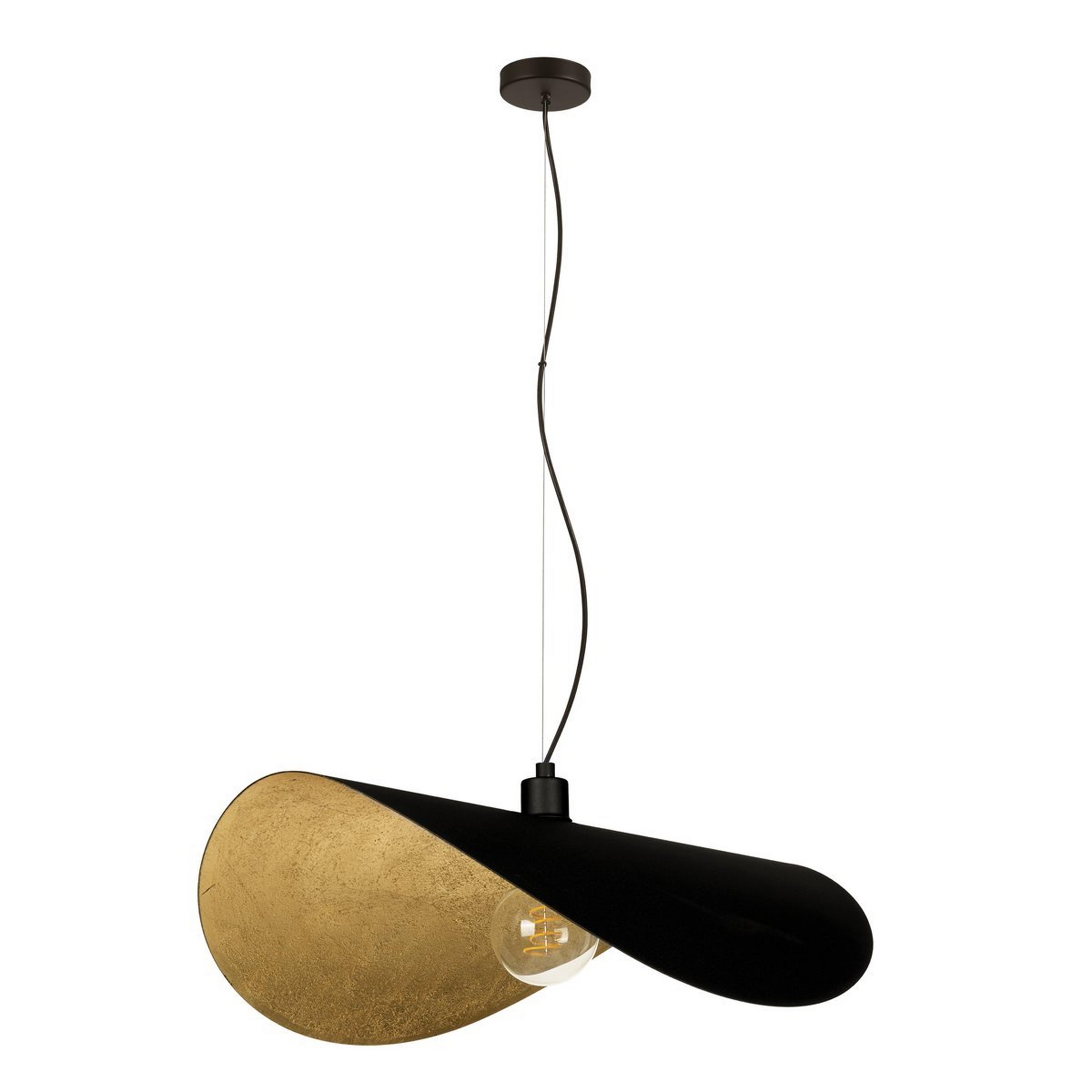 A Therese Convertible Pendant - Large with Black / Gold Leaf color