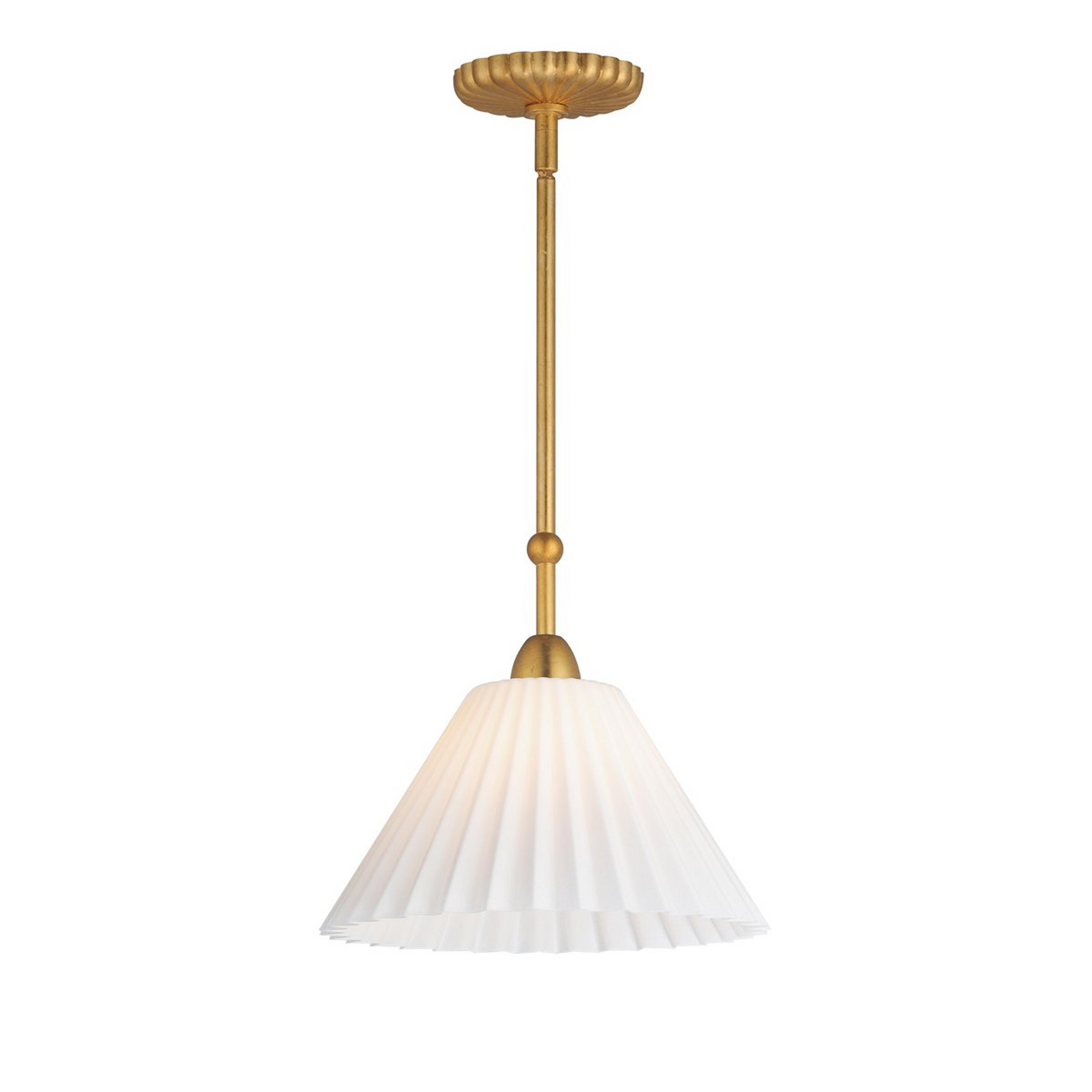 A Transatlantic Pendant with Gold Leaf / White Glass color