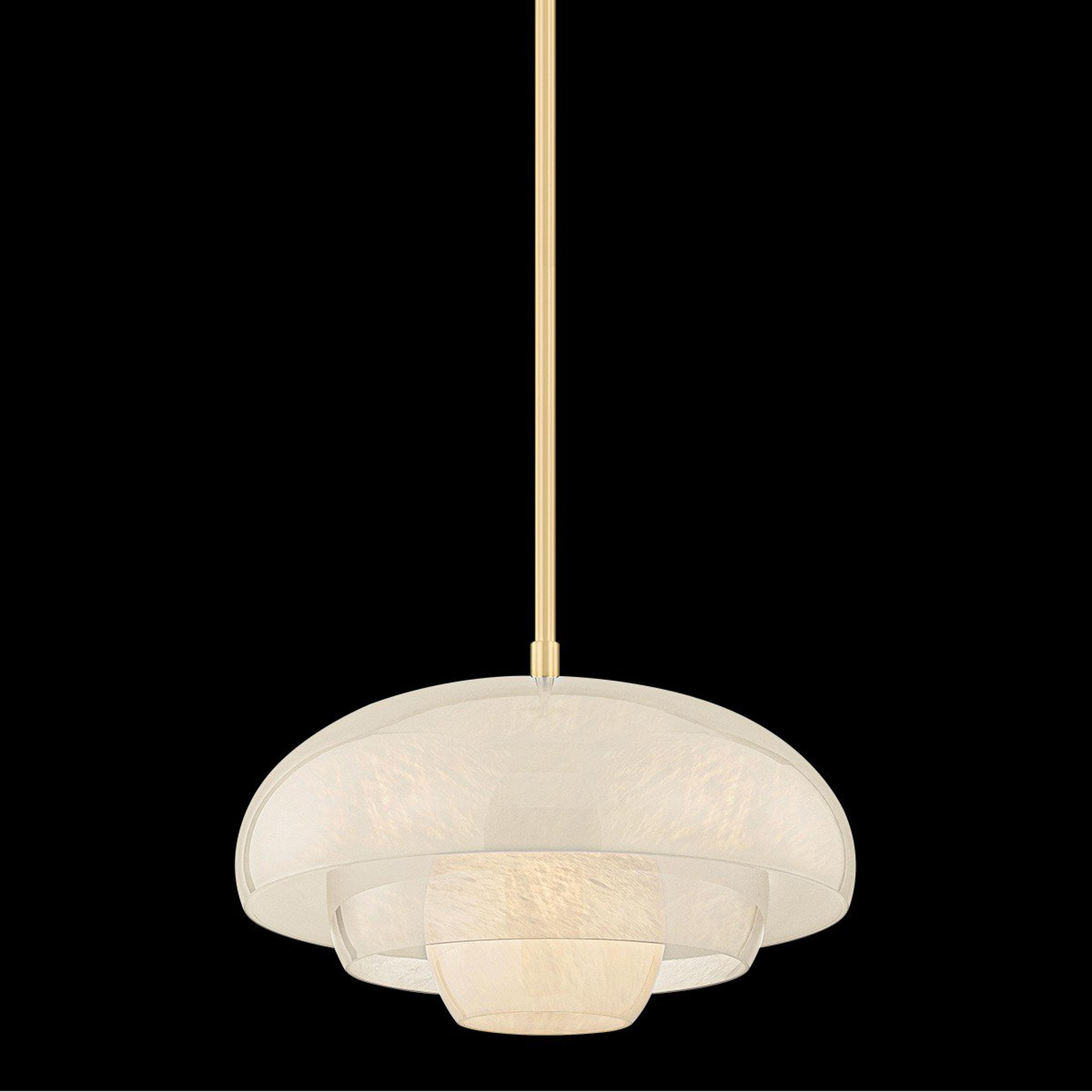 A Pamar Pendant with Brass / Cloud Glass color