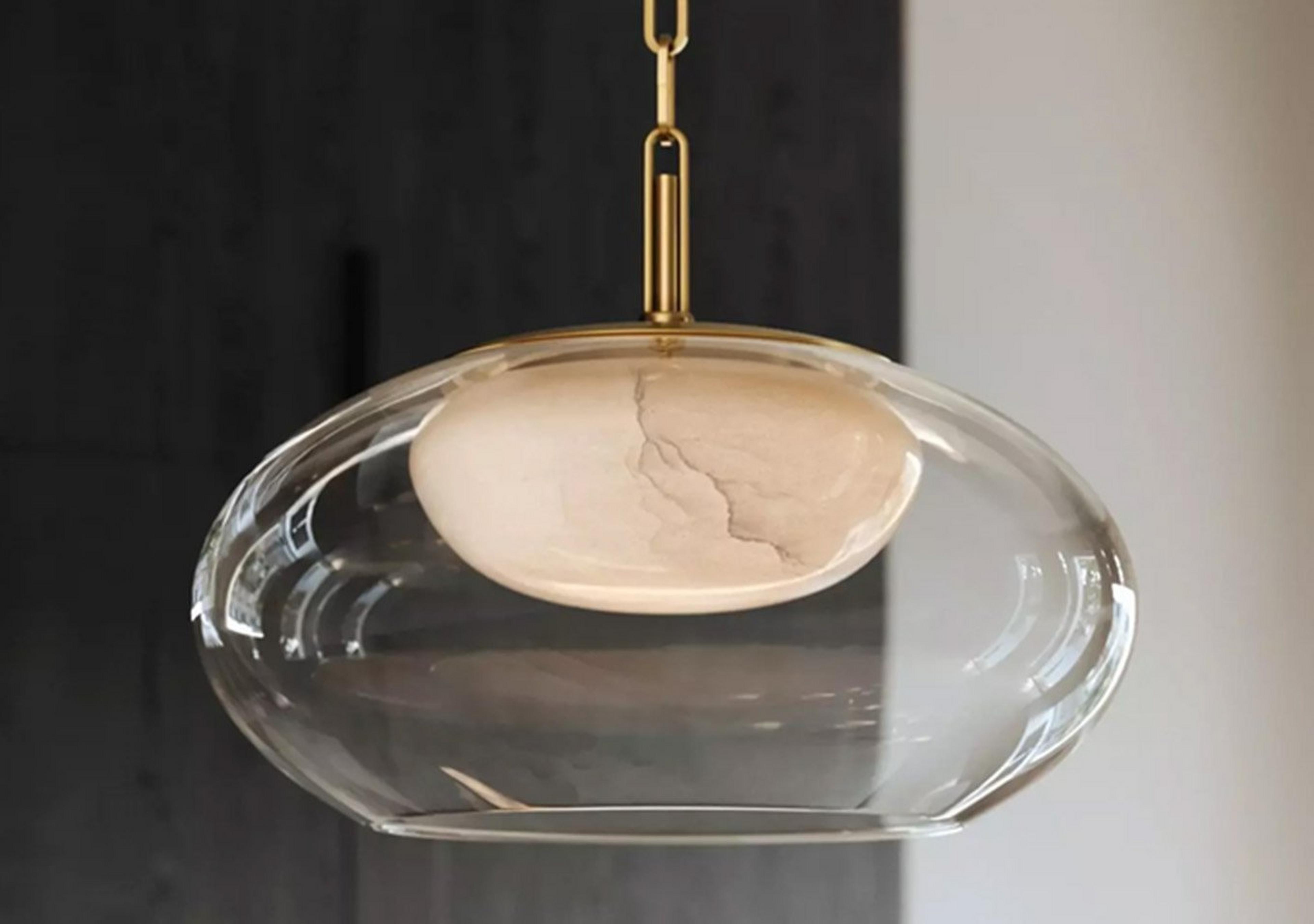 Brass and Alabaster Ardella LED Pendant