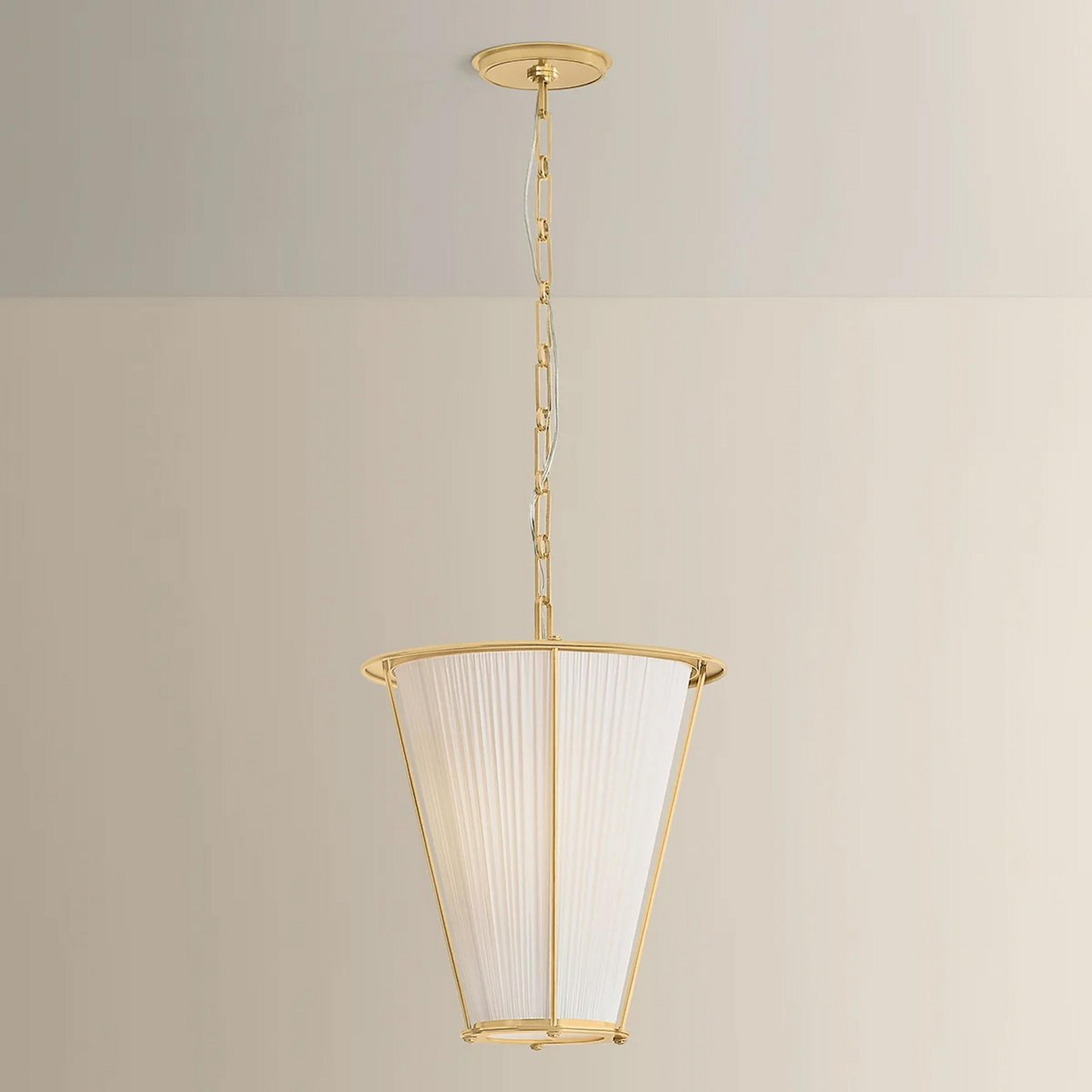 A Nereus Pendant with Aged Brass / Ivory Silk color