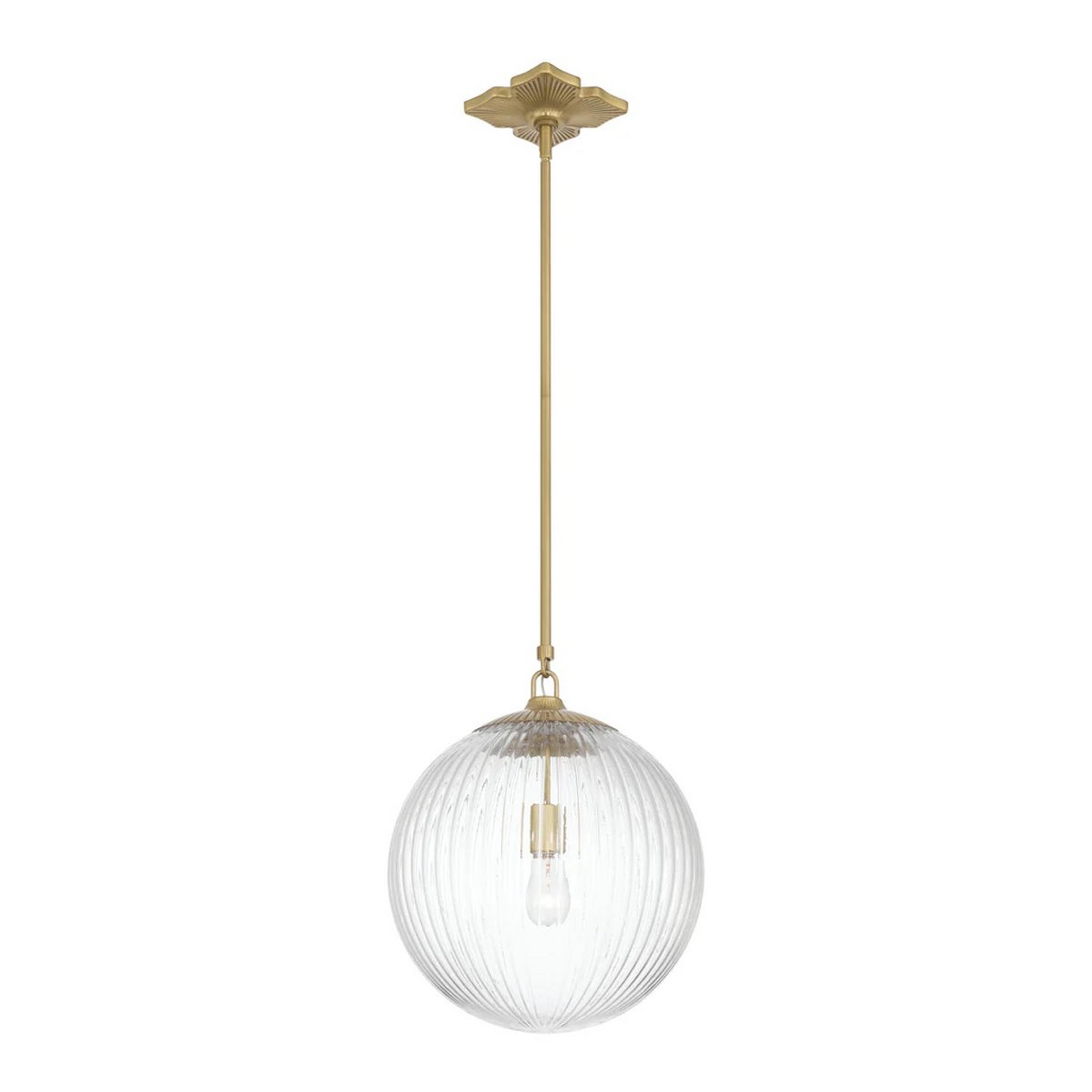 A Manet Clear Pendant with Brass / Clear Glass color