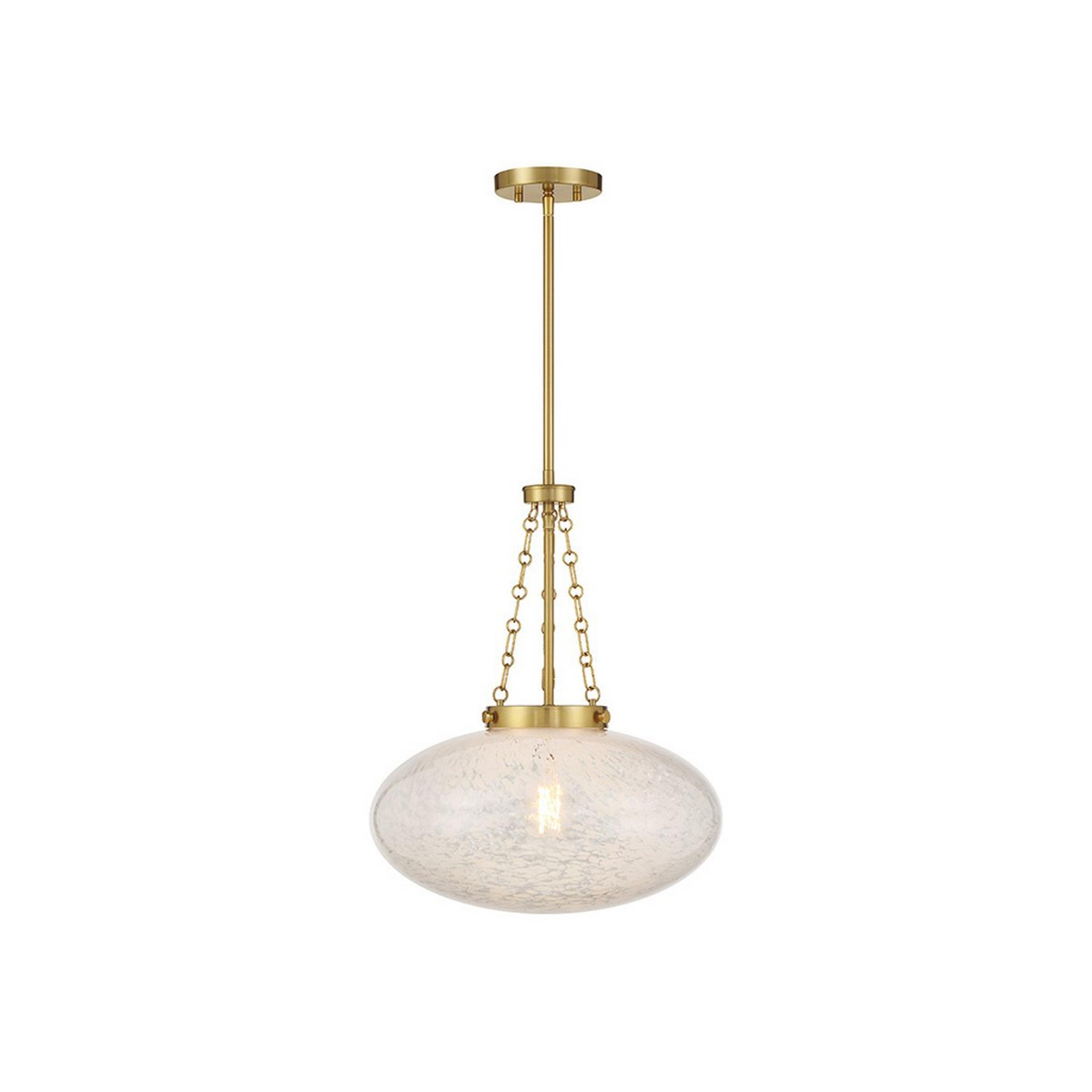 A Turadh Pendant with Warm Brass / Cloud Glass color